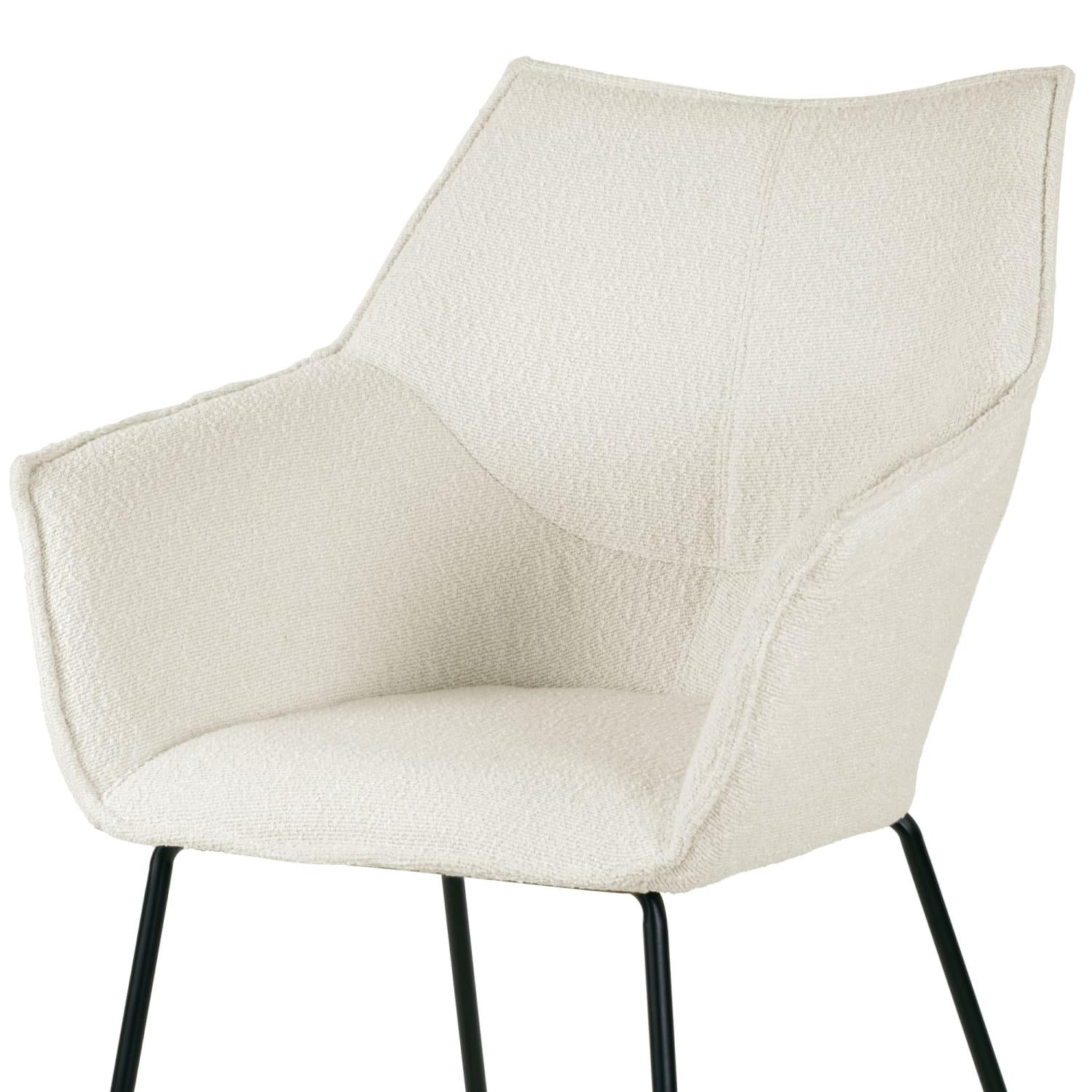 Glamour Home Amna Boucle Accent Arm Chairs With Metal Legs, Cream, Set Of 2 Chairs - Image 8