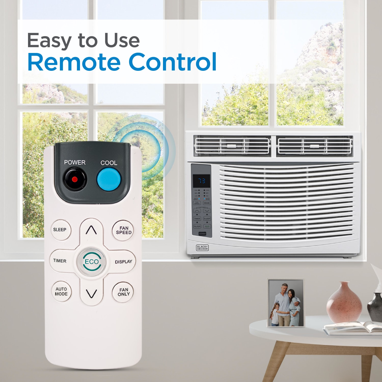 BLACK+DECKER 6000 BTU Window Air Conditioner with Remote Control, Cools Up to 250 Square Feet, White - Image 3