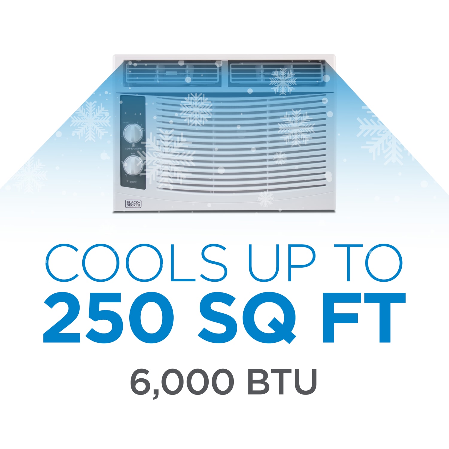 BLACK+DECKER 6000 BTU Window Air Conditioner with Remote Control, Cools Up to 250 Square Feet, White - Image 4