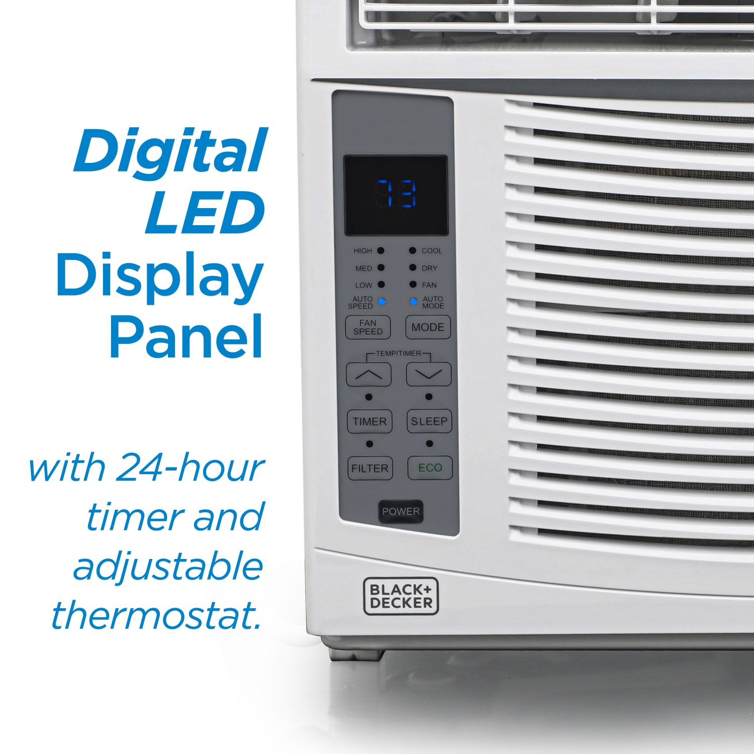 BLACK+DECKER 6000 BTU Window Air Conditioner with Remote Control, Cools Up to 250 Square Feet, White - Image 5