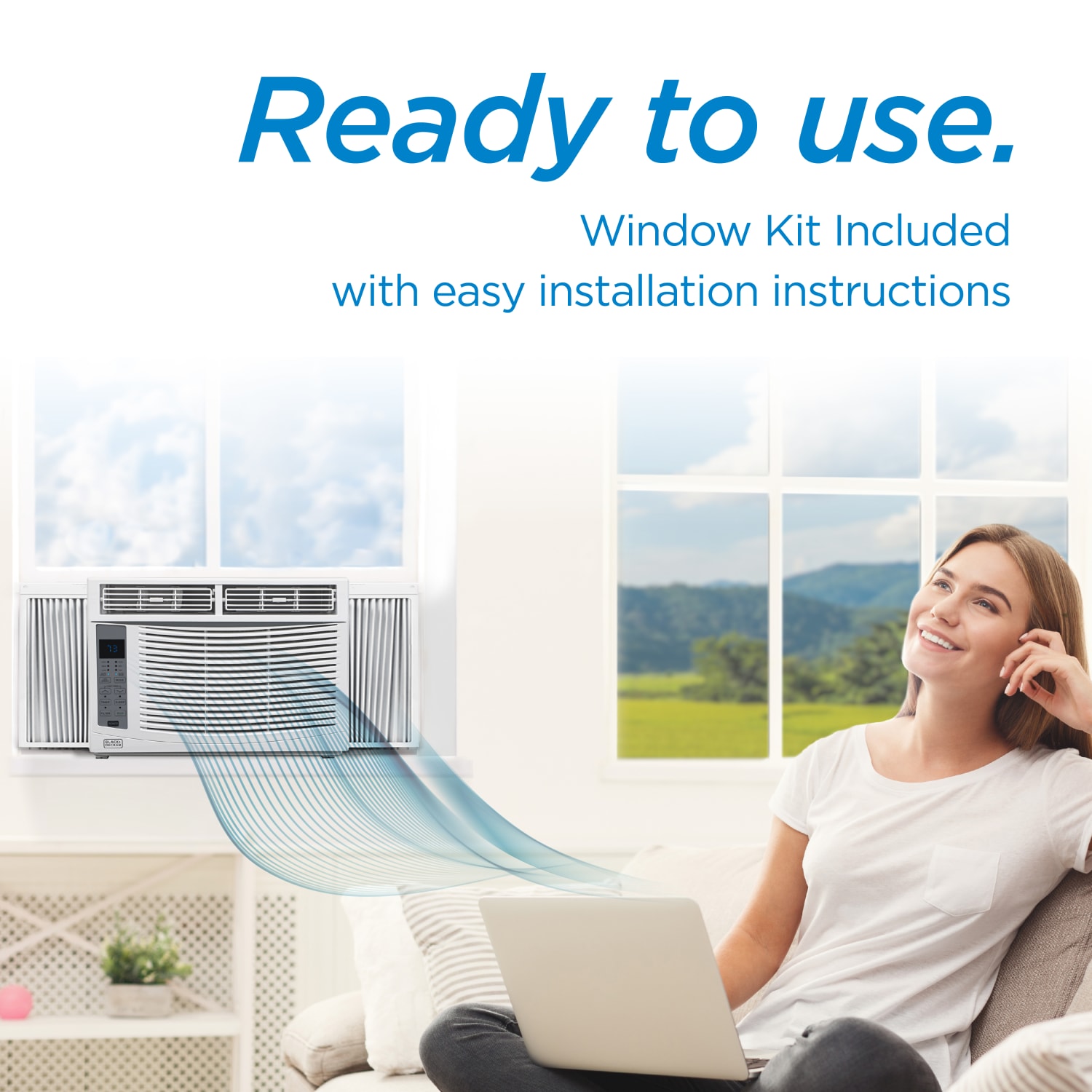 BLACK+DECKER 6000 BTU Window Air Conditioner with Remote Control, Cools Up to 250 Square Feet, White - Image 6