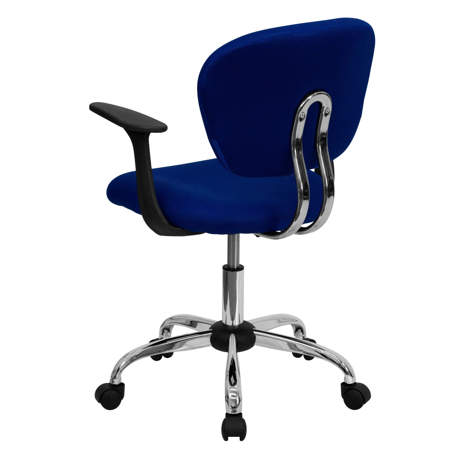 Flash Furniture Mesh Mid-Back Swivel Task Chair With Arms, Blue/Silver - Image 6