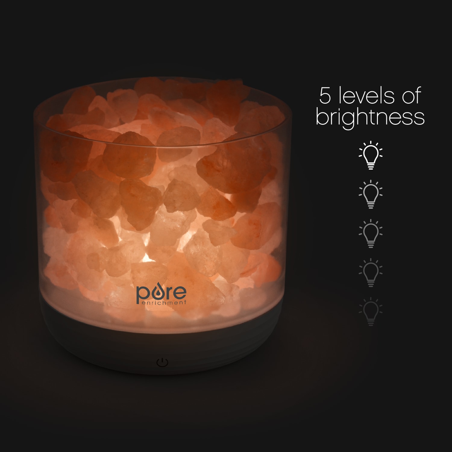 Pure Enrichment PureGlow USB Salt Lamp, 4-3/8inH x 4-1/2inW x 4-1/2inL, Pink - Image 5