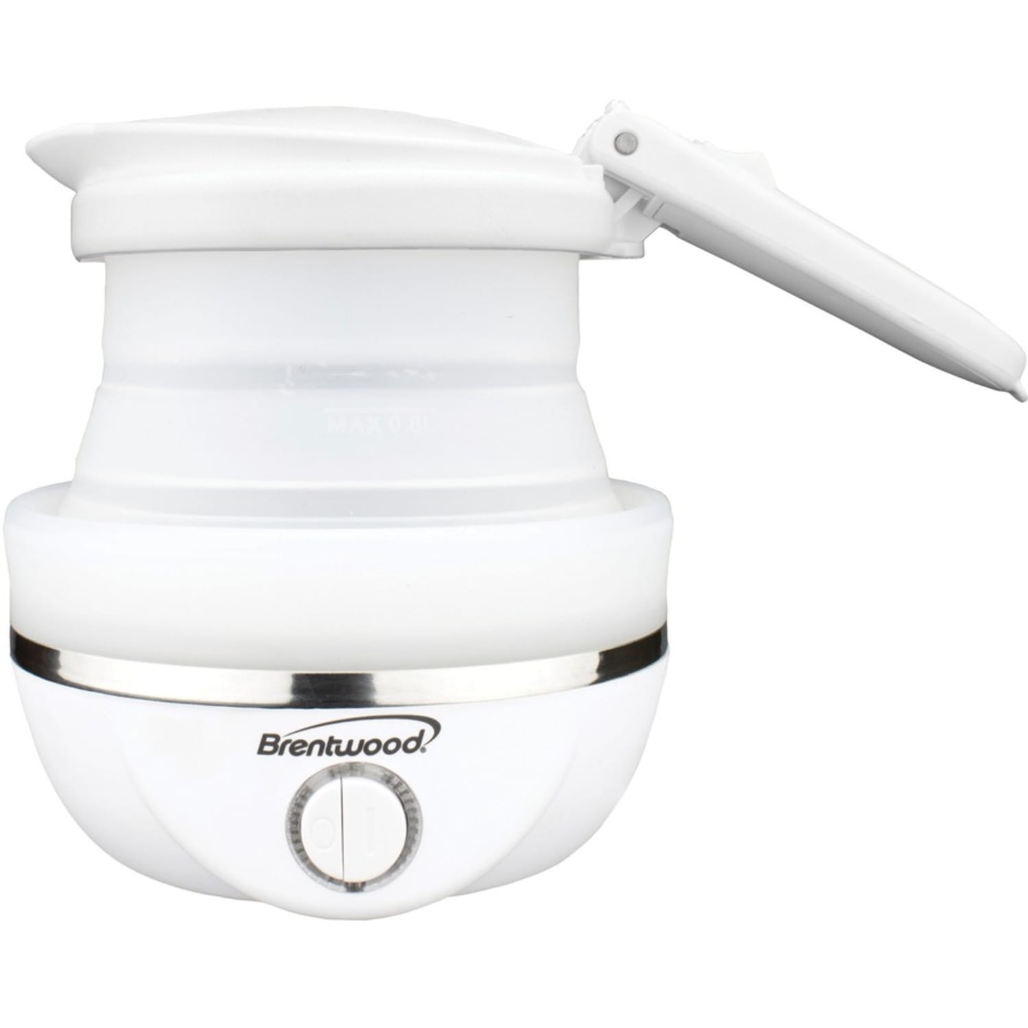 Brentwood KT-1508W Dual-Voltage 0.8 L Stainless-Steel Collapsible Travel Kettle, White - Image 4