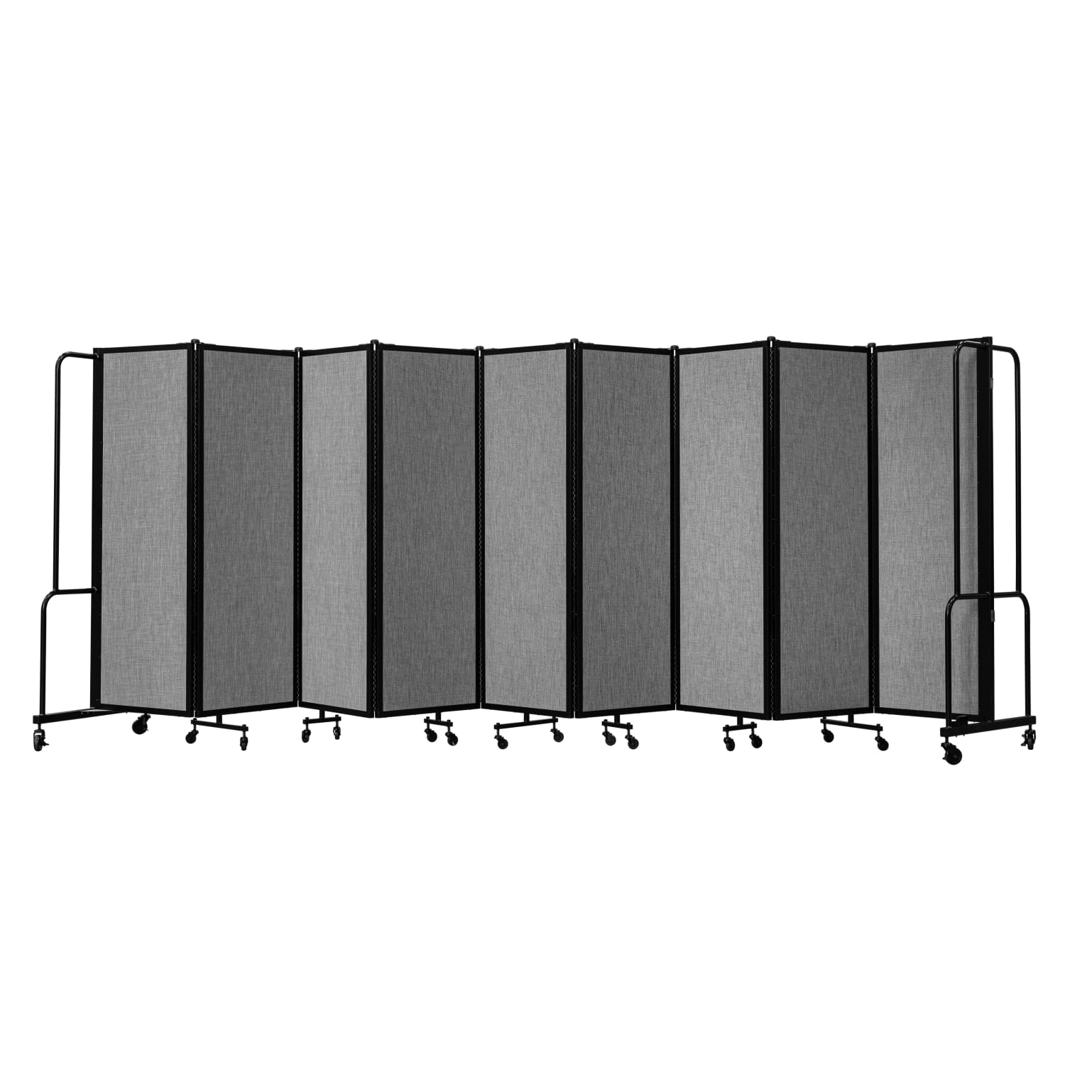 National Public Seating Room Divider, 3-Section, 72inH x 27inW x 210inD, Gray - Image 3