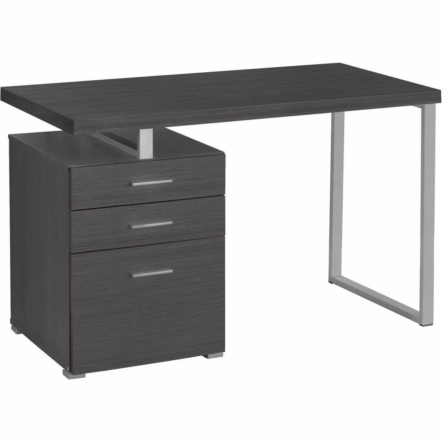 Monarch Specialties 48inW Computer Desk With Left/Right-Pedestal, Gray - Image 4