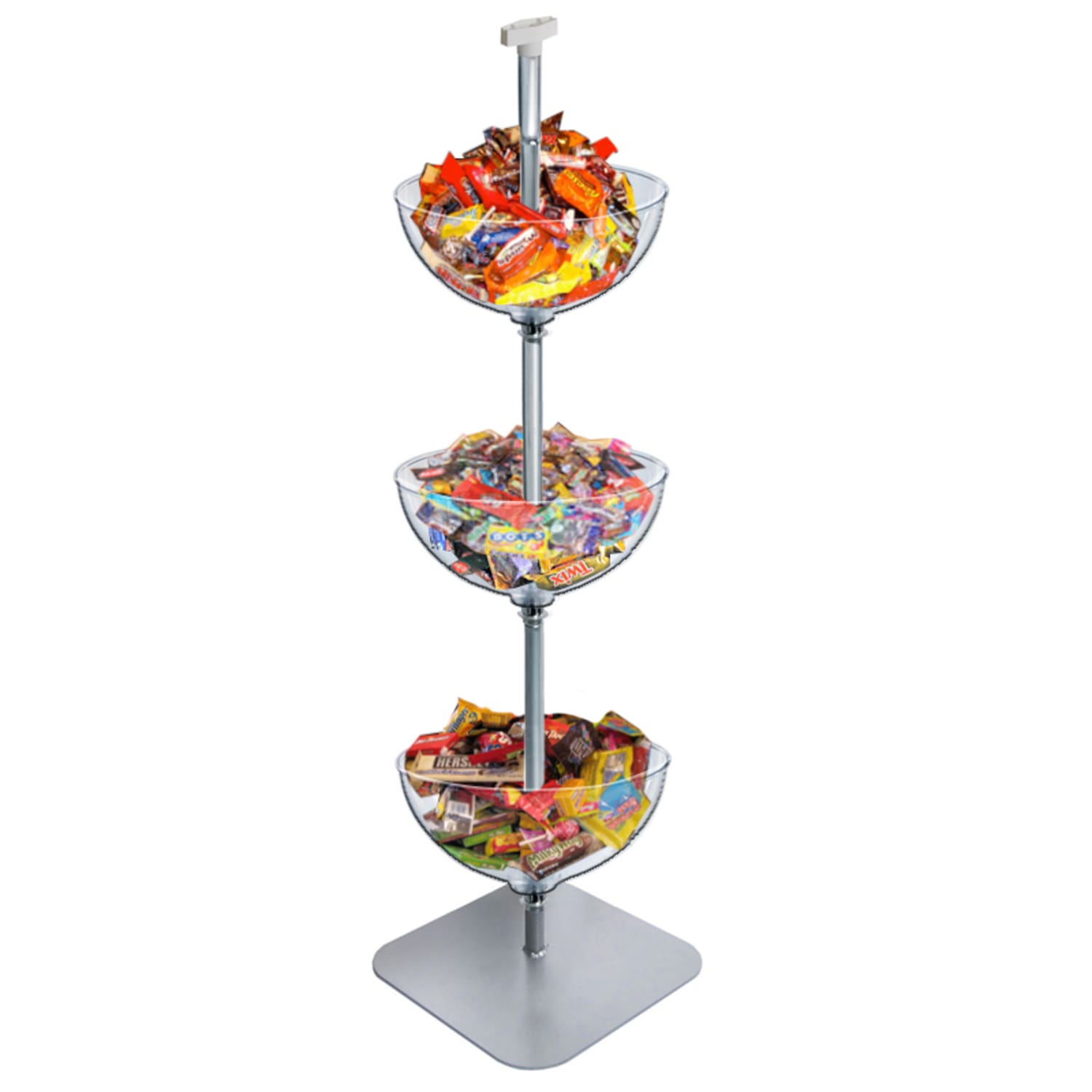 Azar Displays 3-Tiered Bowl Display, 16inD Bowls, Clear - Image 4