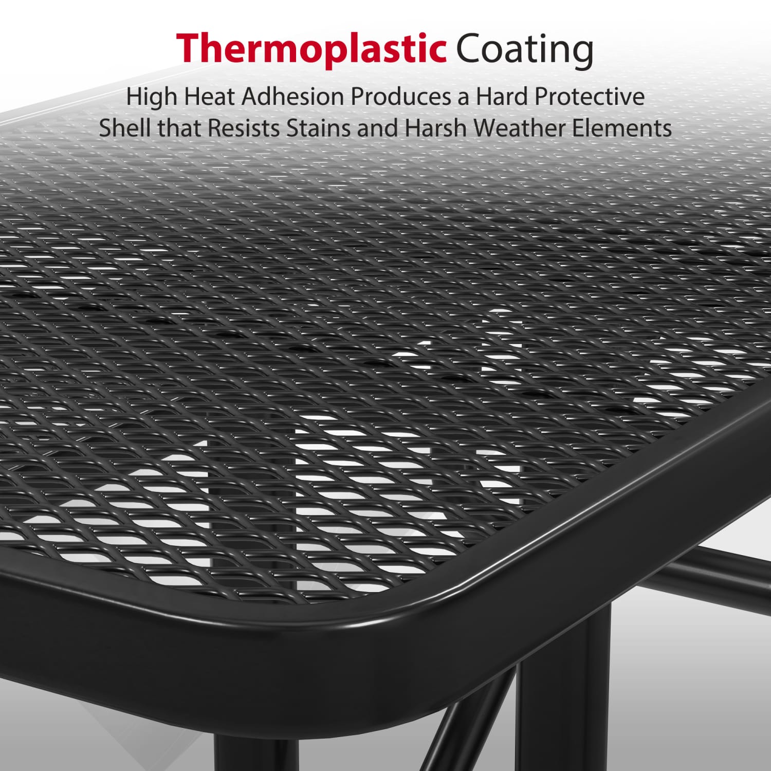 Leisure Craft Rectangle ADA Outdoor Picnic Table, 29-11/16inH x 96inW x 62inD, Black - Image 5
