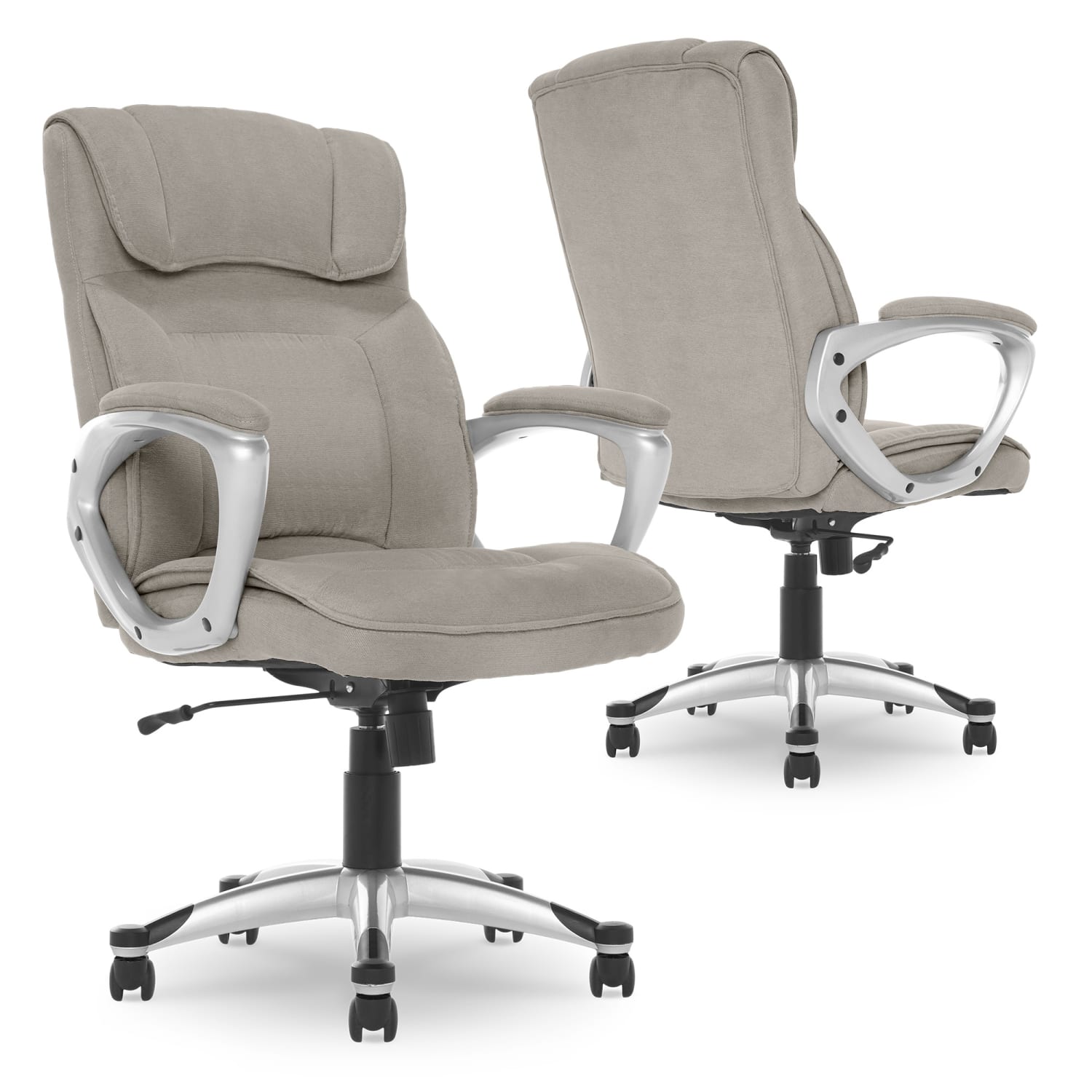 Serta Hannah Ergonomic Fabric Mid-Back Office Chair, Glacial Gray/Silver - Image 4