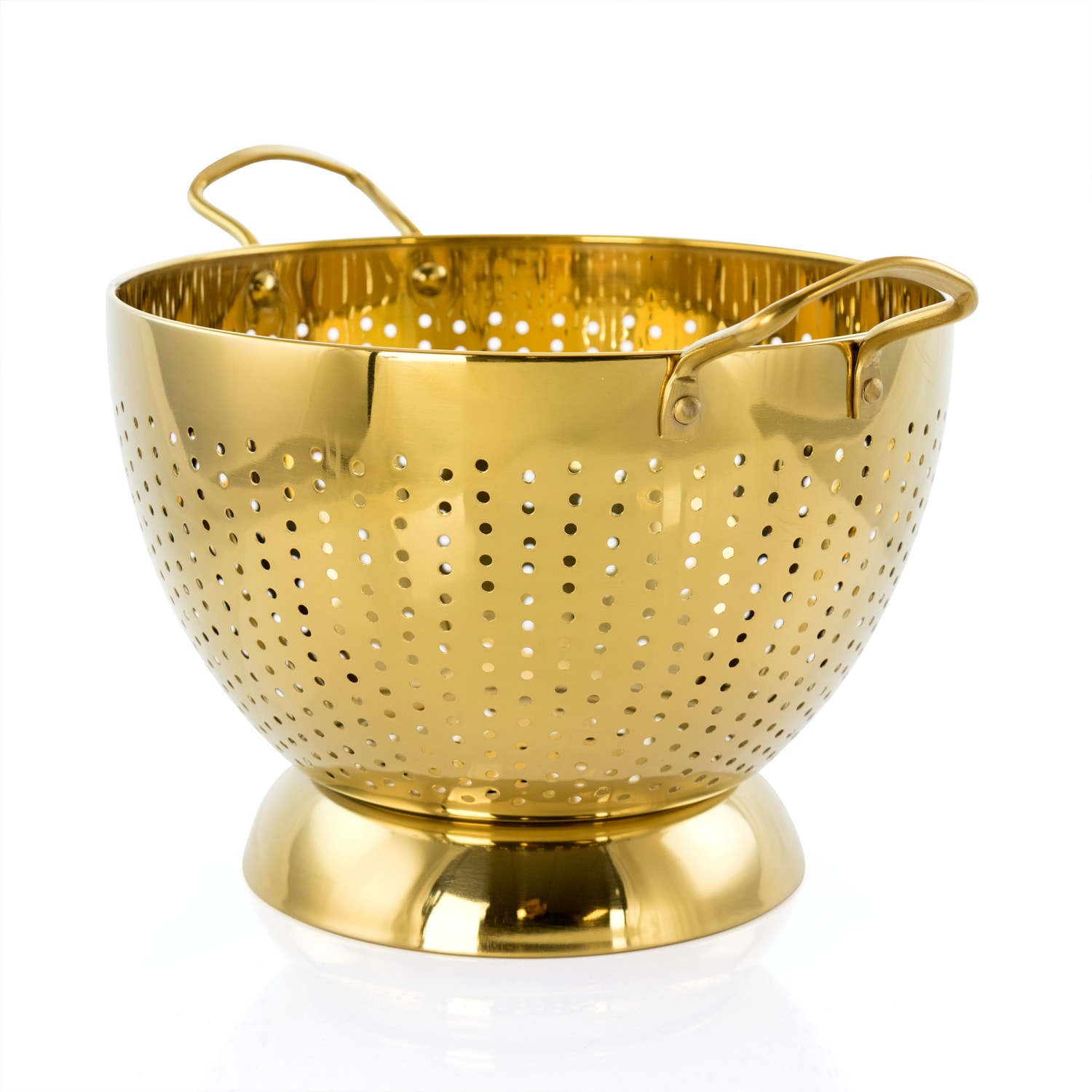 Gibson Home Rose Hue Stainless Steel Colander, 5 Qt, Gold - Image 4