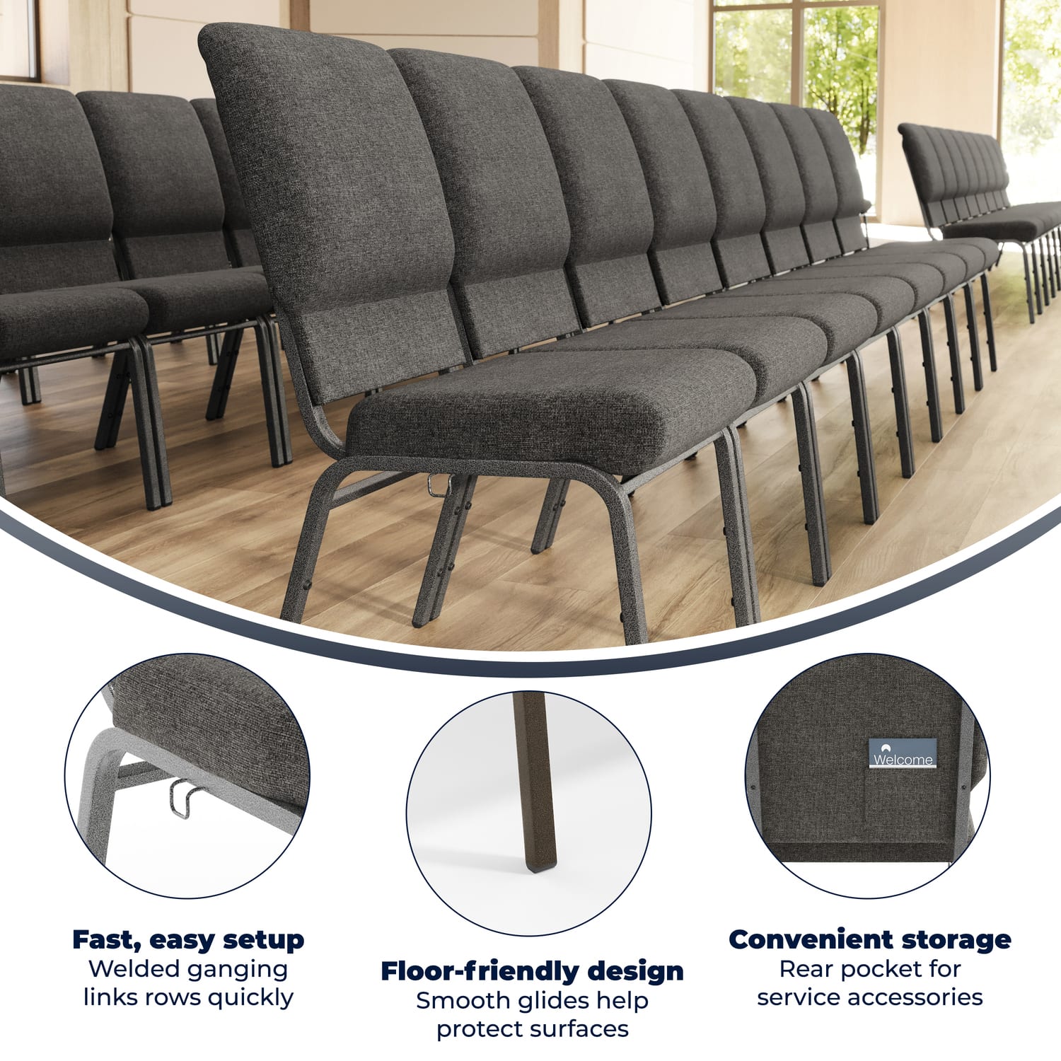 Flash Furniture Advantage Church Chair EggplantGold Vein PopularChairscom