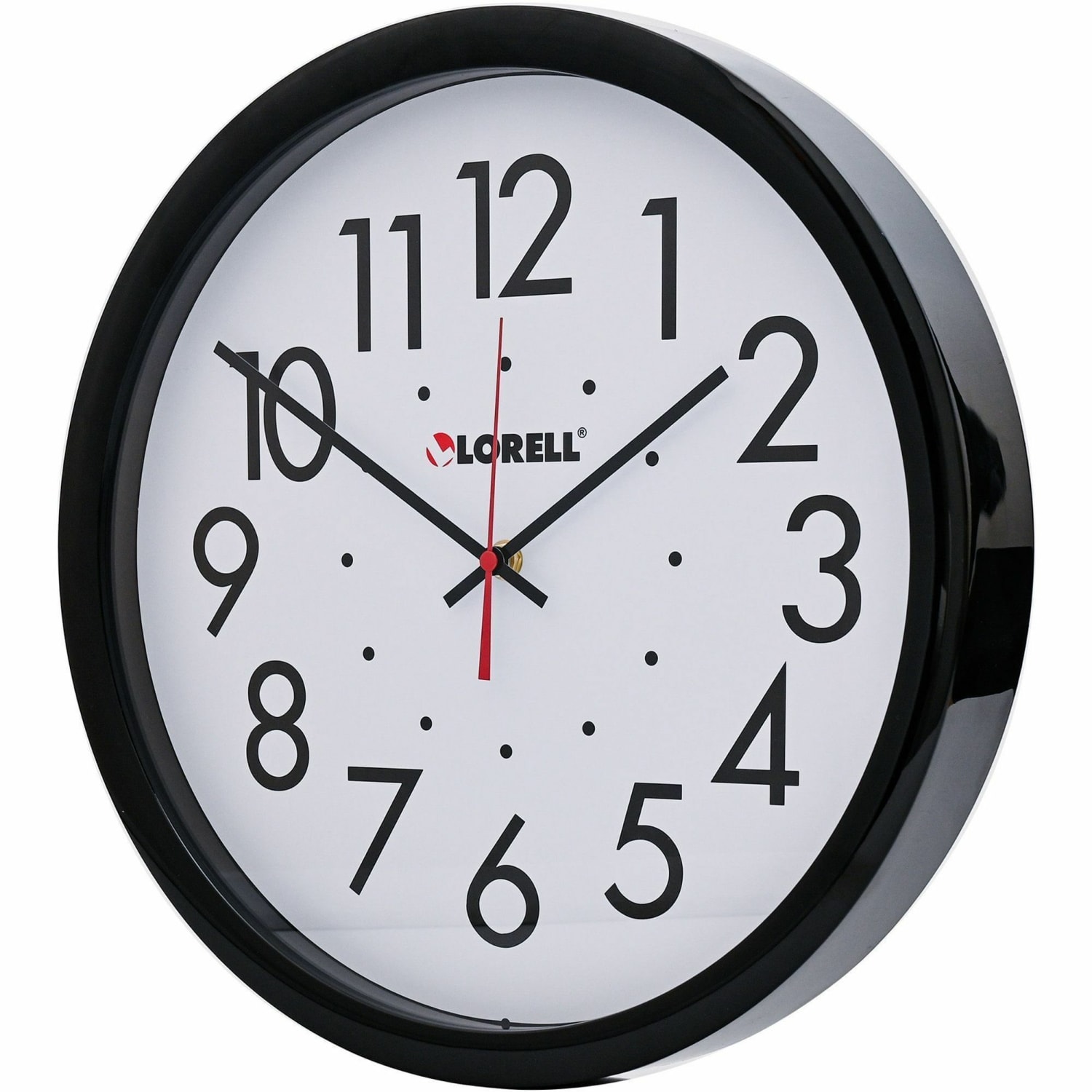 Lorell 14-1/2in Self-Set Wall Clock - Analog - Quartz - White Main Dial - Black Case - Image 4