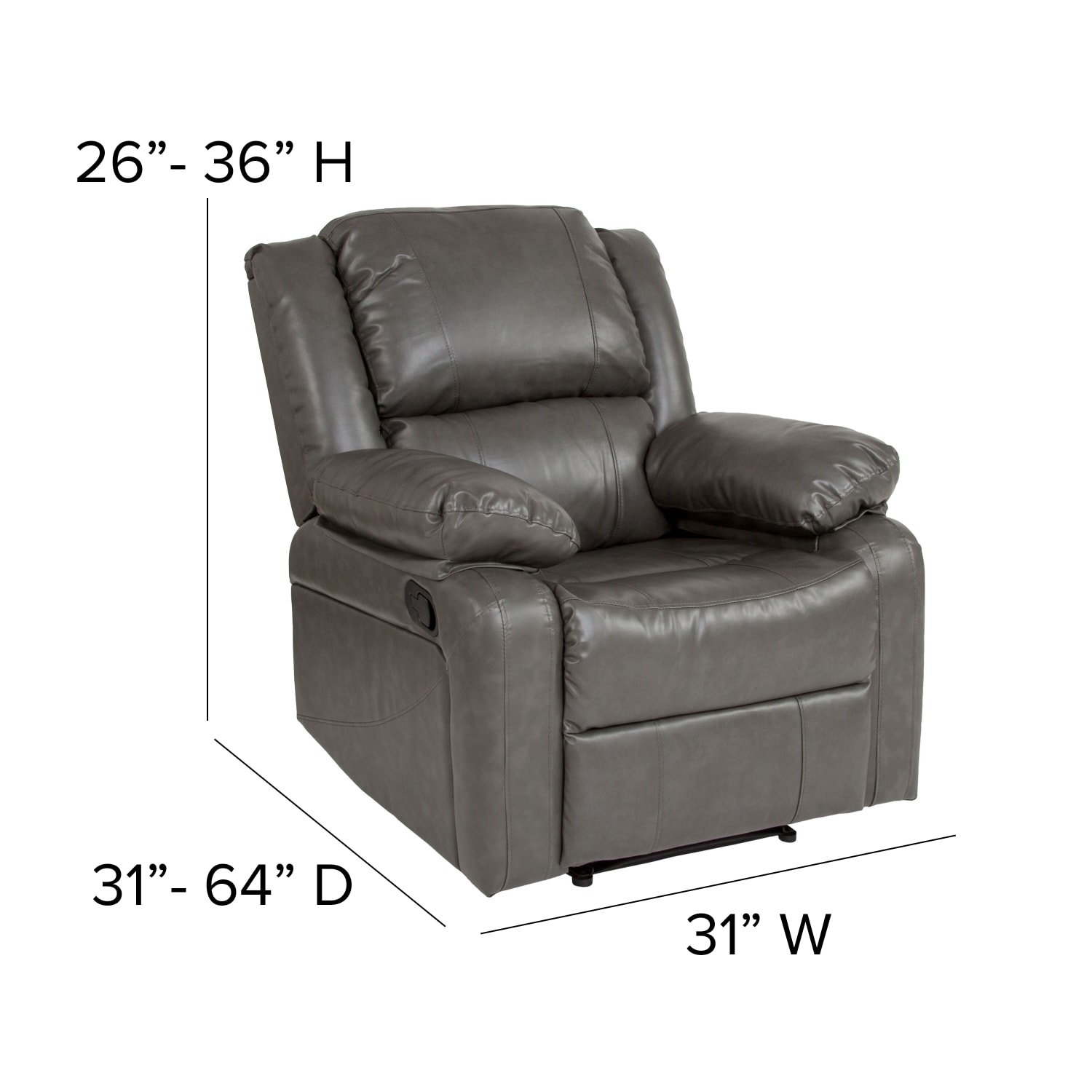 Flash Furniture Harmony Series Recliner Chair GrayBlack PopularChairscom Flash Furniture Harmony Series Recliner Chair GrayBlack PopularChairscom