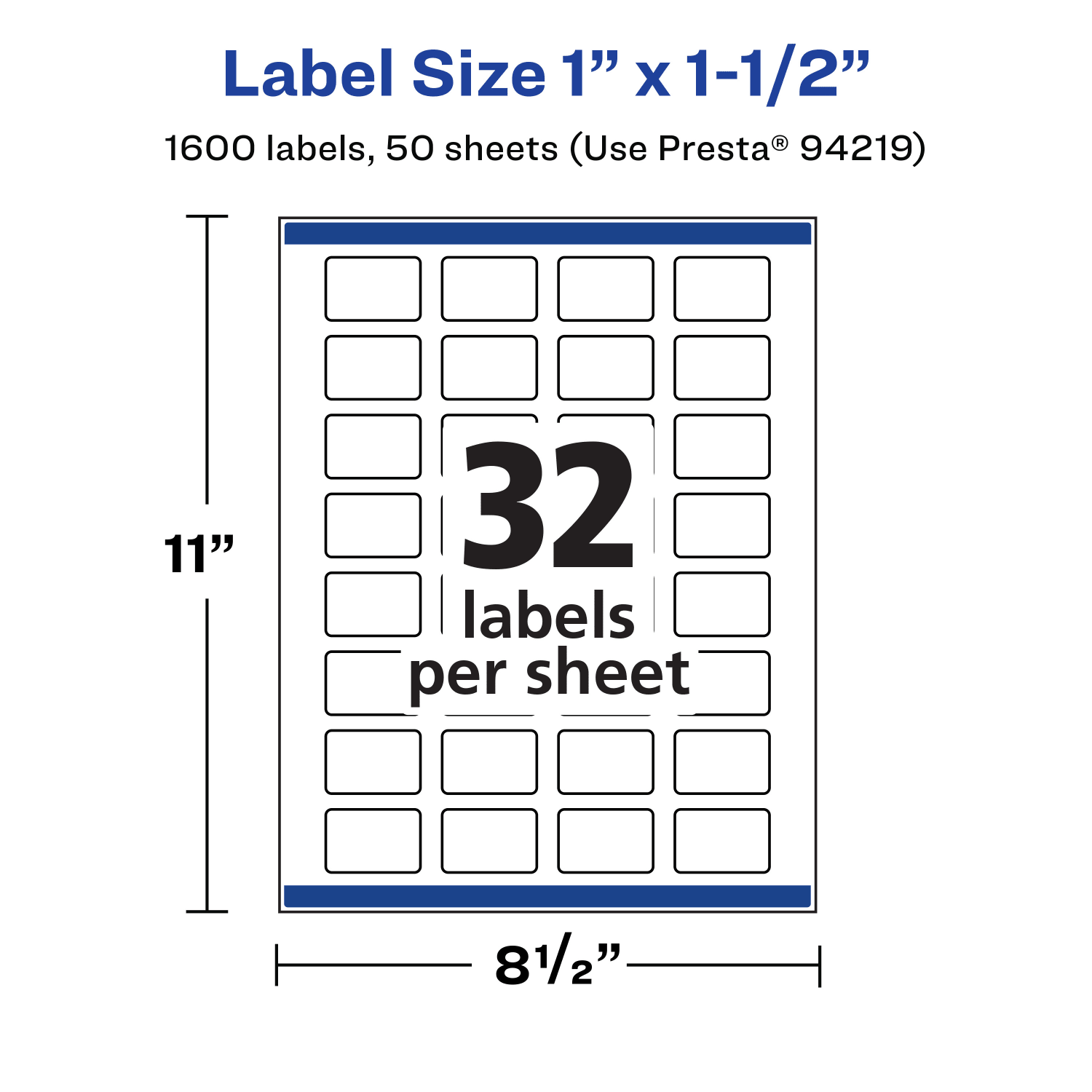 Avery Removable Labels With Sure Feed, 94219-RMP50, Rectangle, 1in x 1-1/2in, White, Pack Of 1,600 Labels - Image 6