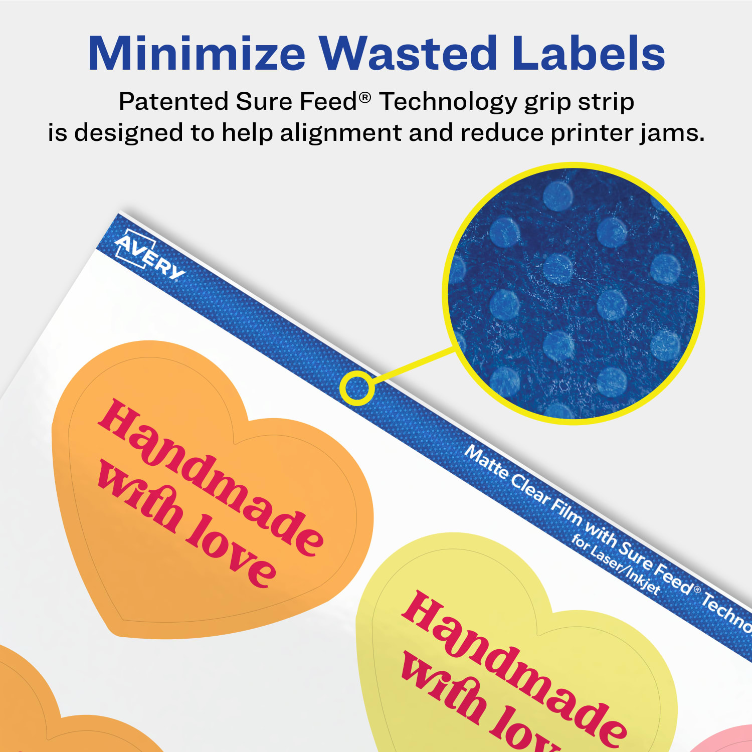 Avery Permanent Labels With Sure Feed, 94603-CMF50, Heart, 2-9/32in x 1-27/32in, Matte Clear, Pack Of 600 - Image 5