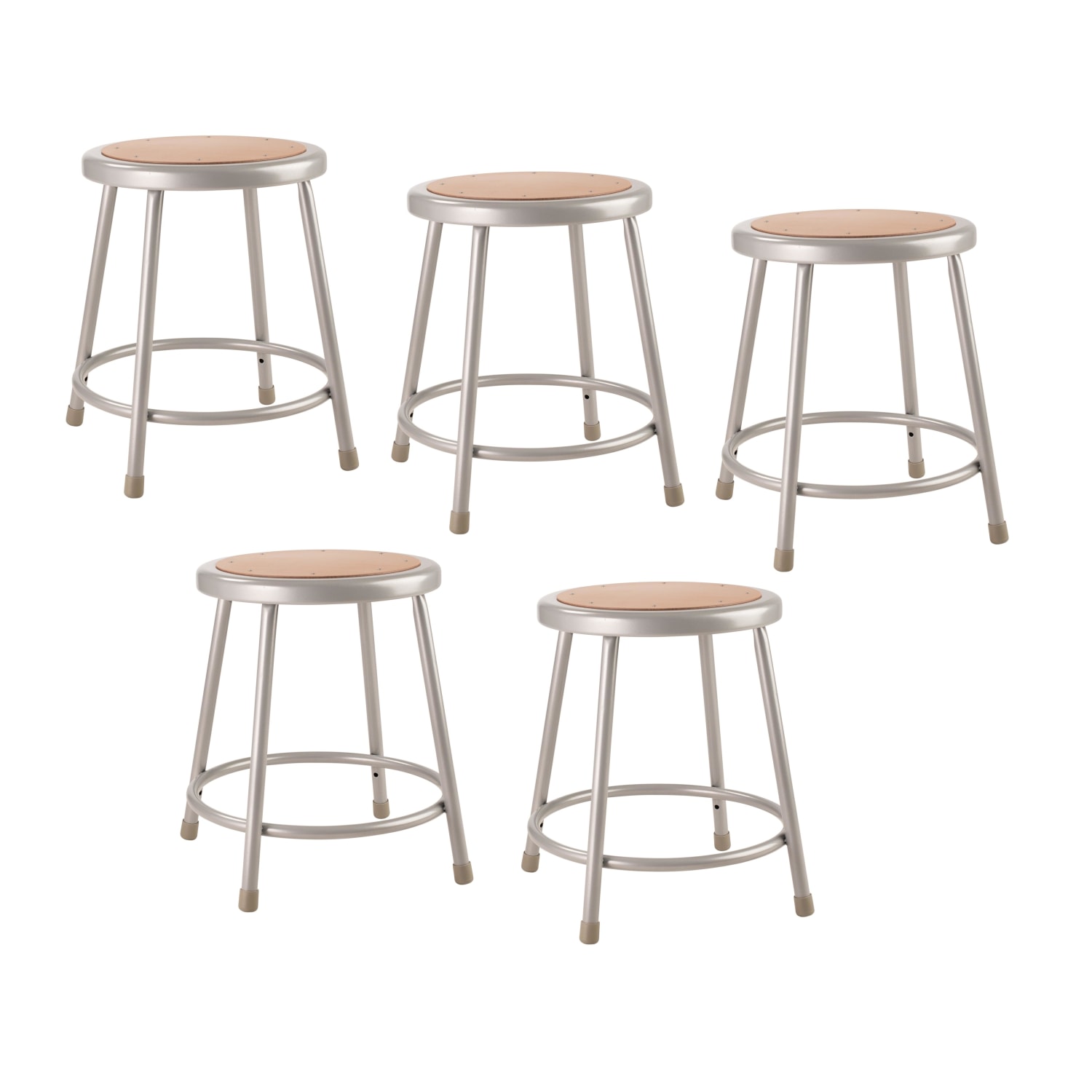 National Public Seating Hardboard Task Stool 18inH Gray SeatGray Frame Set of 5 PopularChairscom