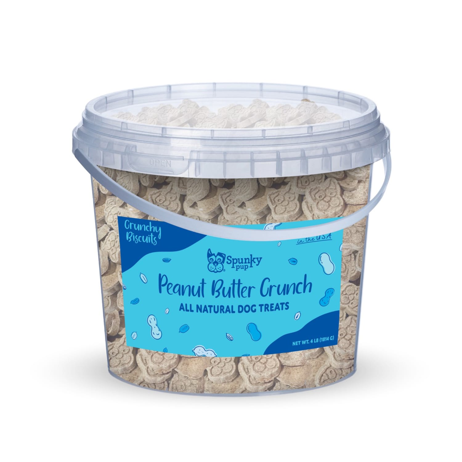 Spunky Pup Crunchy Biscuit Treats, 4 Lb, Peanut Butter