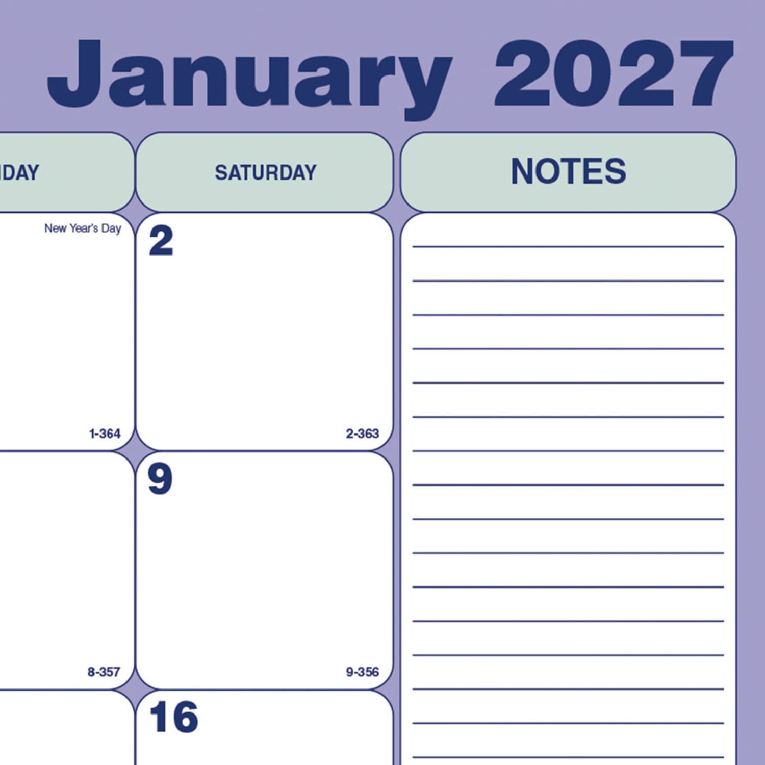 2027 Blueline Monthly Desk Pad Calendar, 21-1/4in x 16in, Blue/White, January To December, C181731, Total Qty 1 - Image 4
