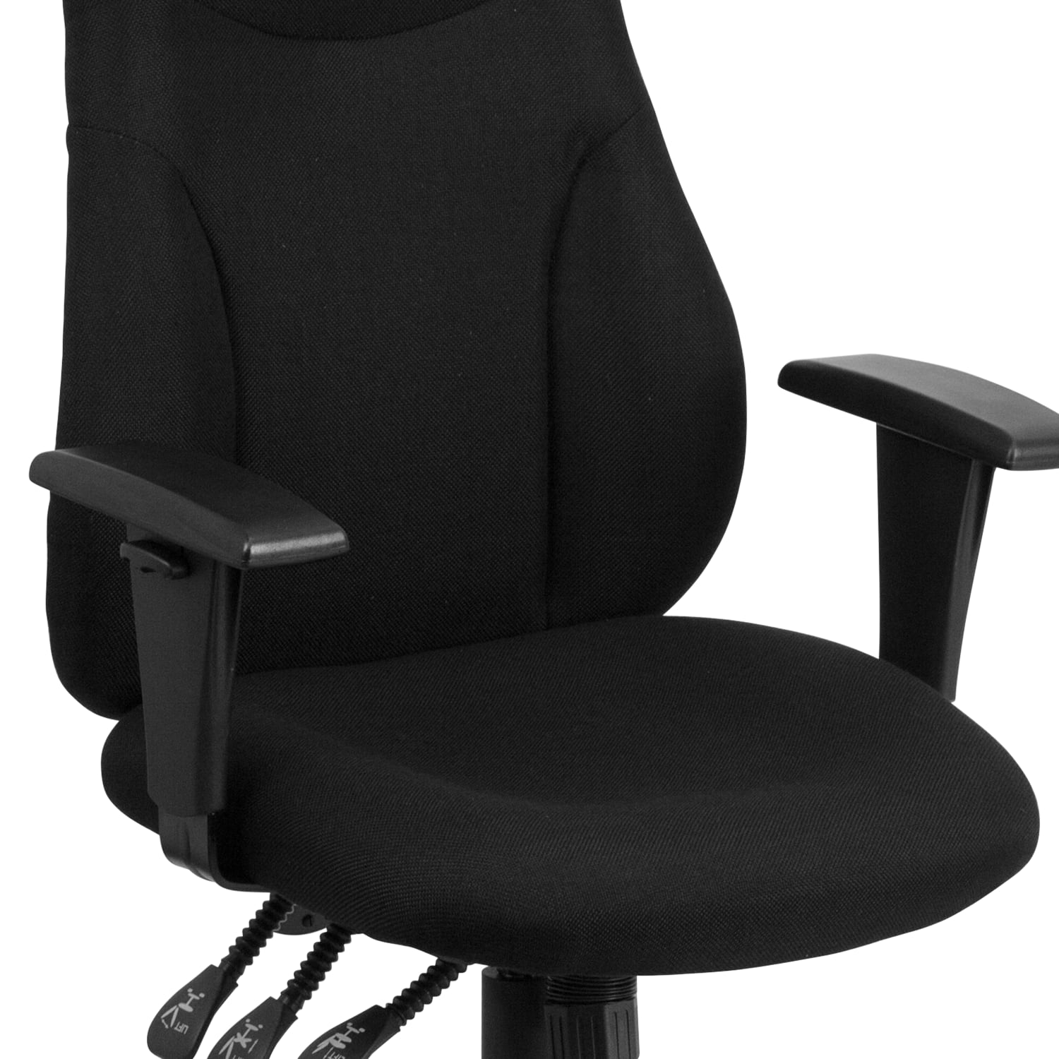 Flash Furniture Fabric High Back Multifunctional Ergonomic Swivel Chair With Adjustable Armrests Black PopularChairscom