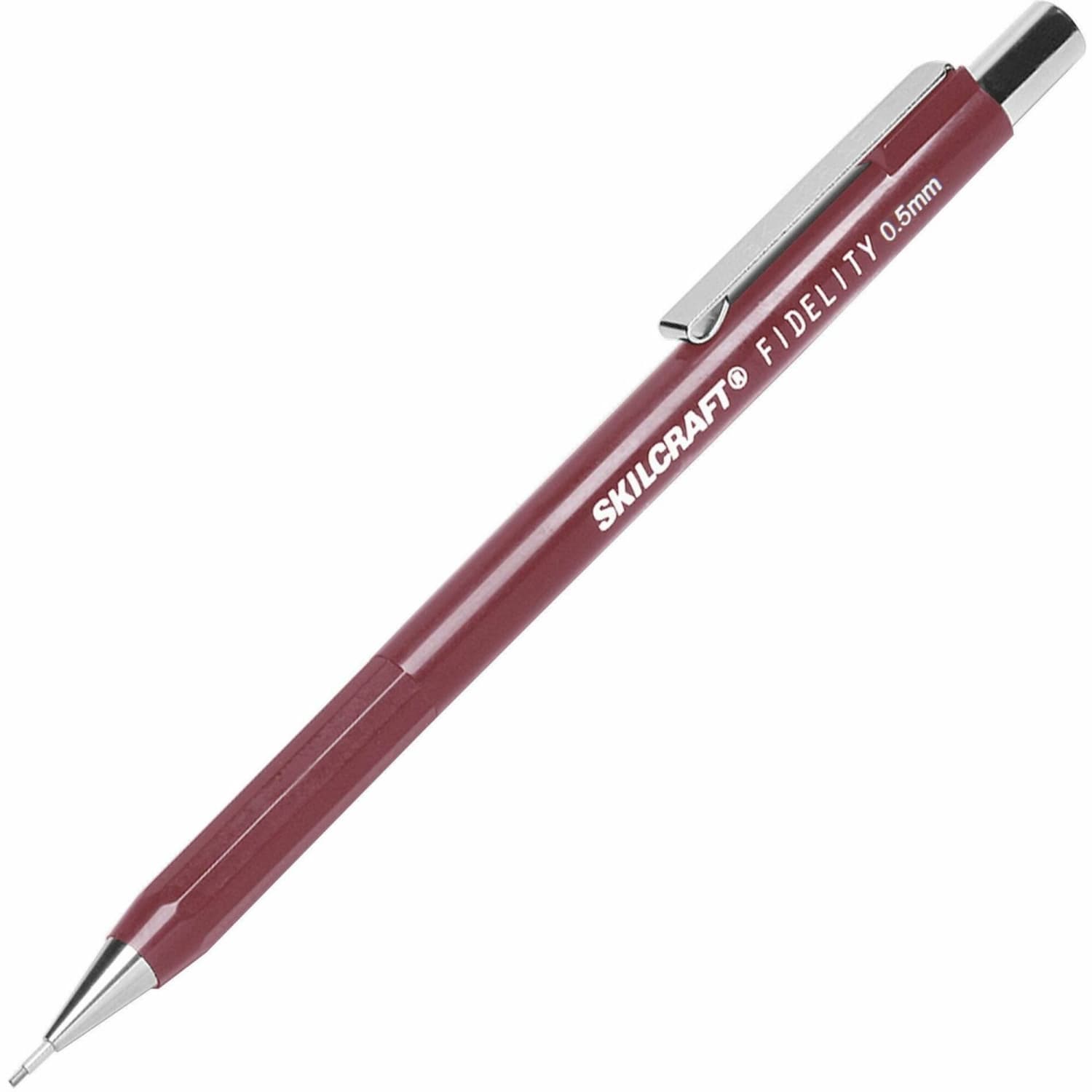 SKILCRAFT Push-Action Mechanical Pencils, 0.5 mm, Burgundy Barrel, Pack Of 12 (AbilityOne 7520-00-590-1878) - Image 3