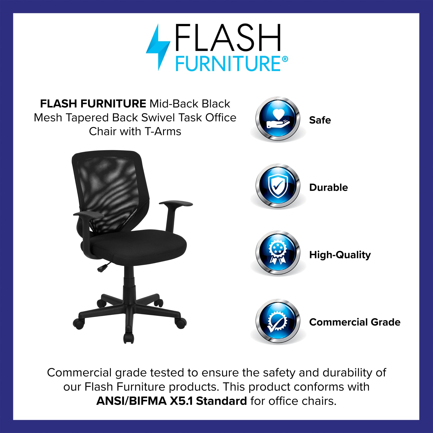 Flash Furniture Norris Mesh MidBack Swivel Task Chair Black PopularChairscom Flash Furniture Norris Mesh Mid Back Swivel Task Chair Black PopularChairscom