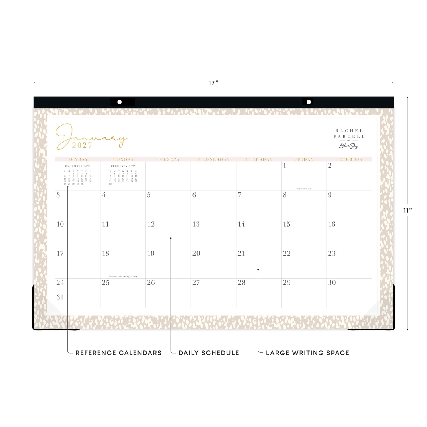 2027 Dalmatia Tan Monthly Desk Pad Calendar 17x11 - Image 4