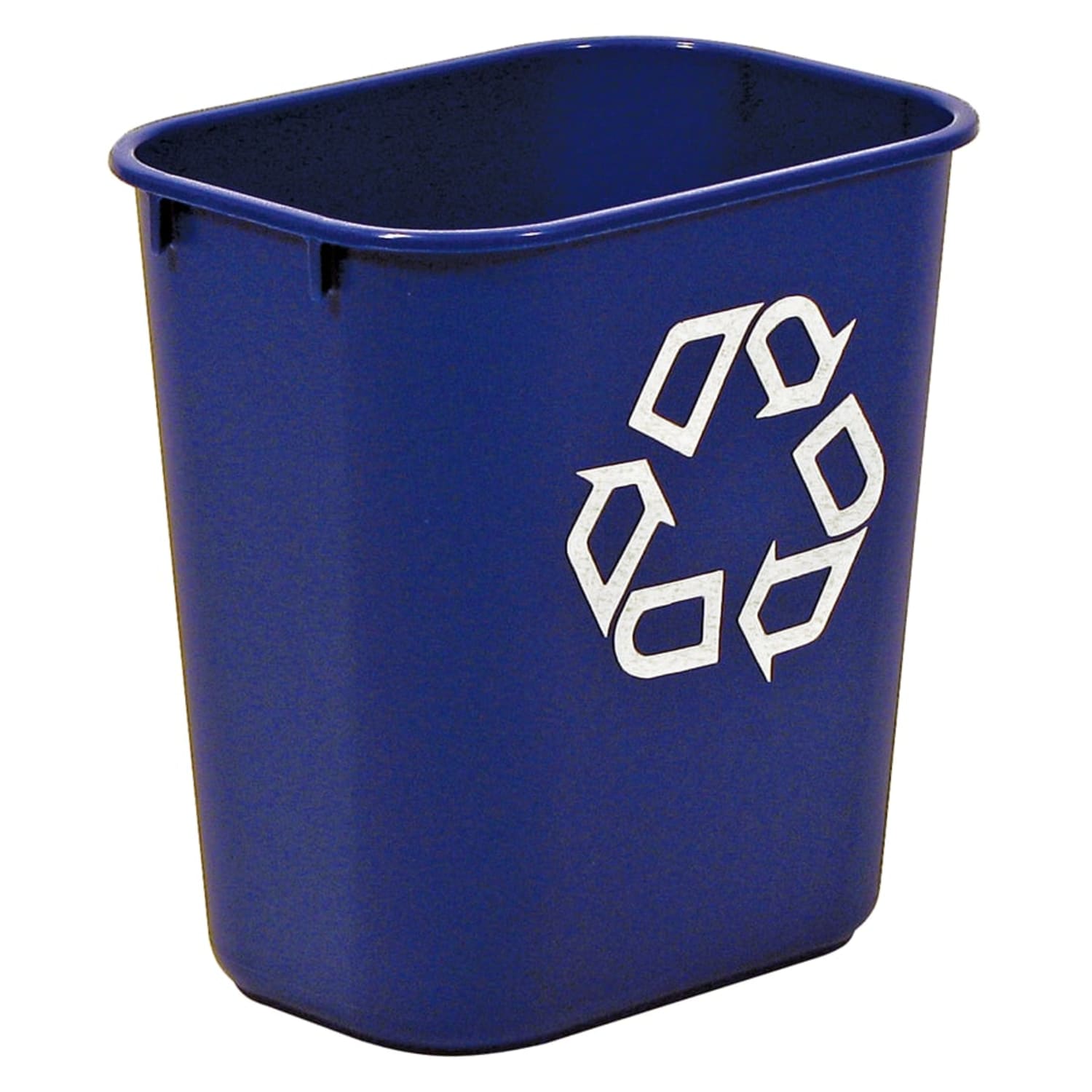 Rubbermaid Deskside "We Recycle" Container, 3 1/4 Gallons (12.3L), 12 1/8inH x 11 3/8inW x 8 1/4inD, Blue - Image 3