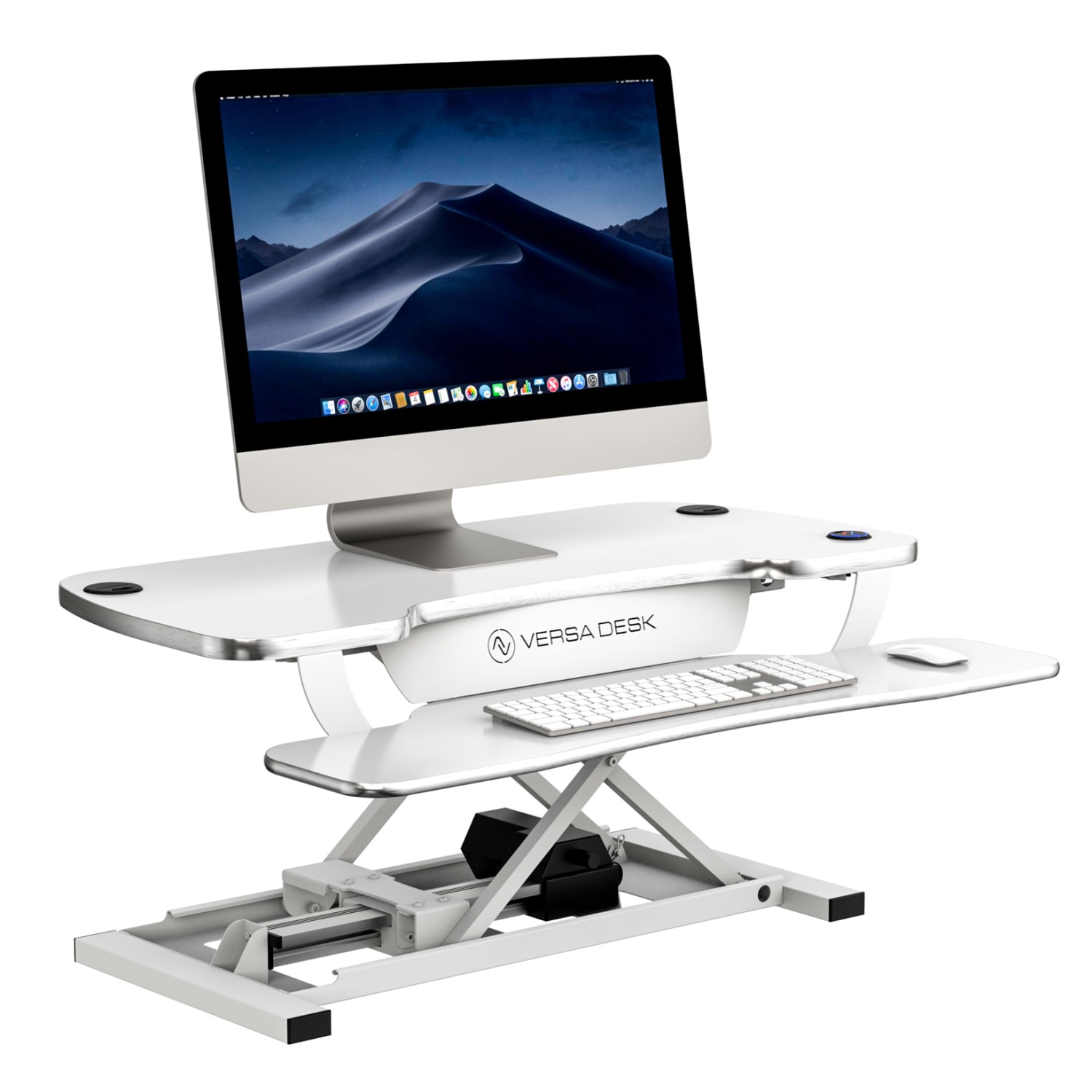 VersaDesk PowerPro Sit-To-Stand Height-Adjustable Electric Desk Converter, 36inW x 24inD, White