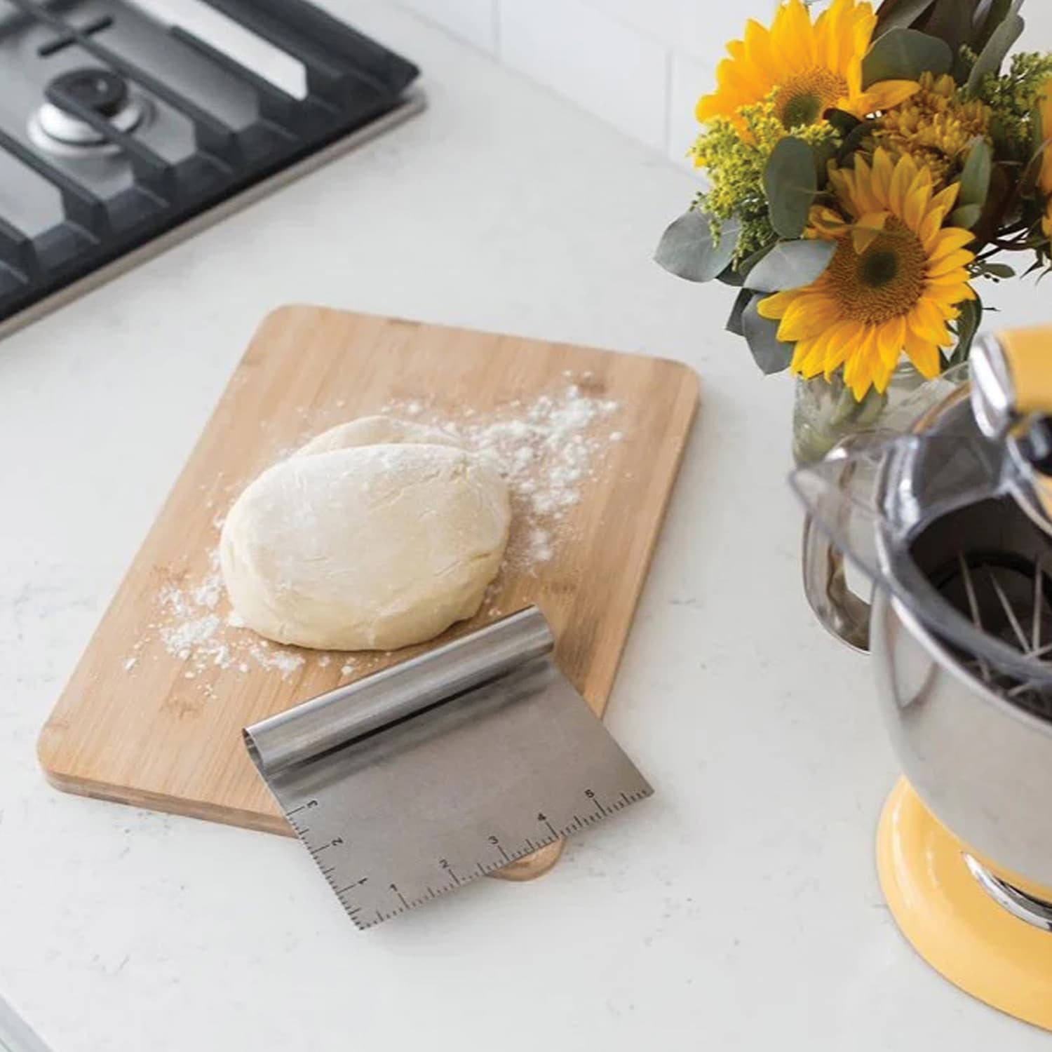 Better Houseware Dough Scraper/Cutter, 6in x 4in, Silver - Image 5