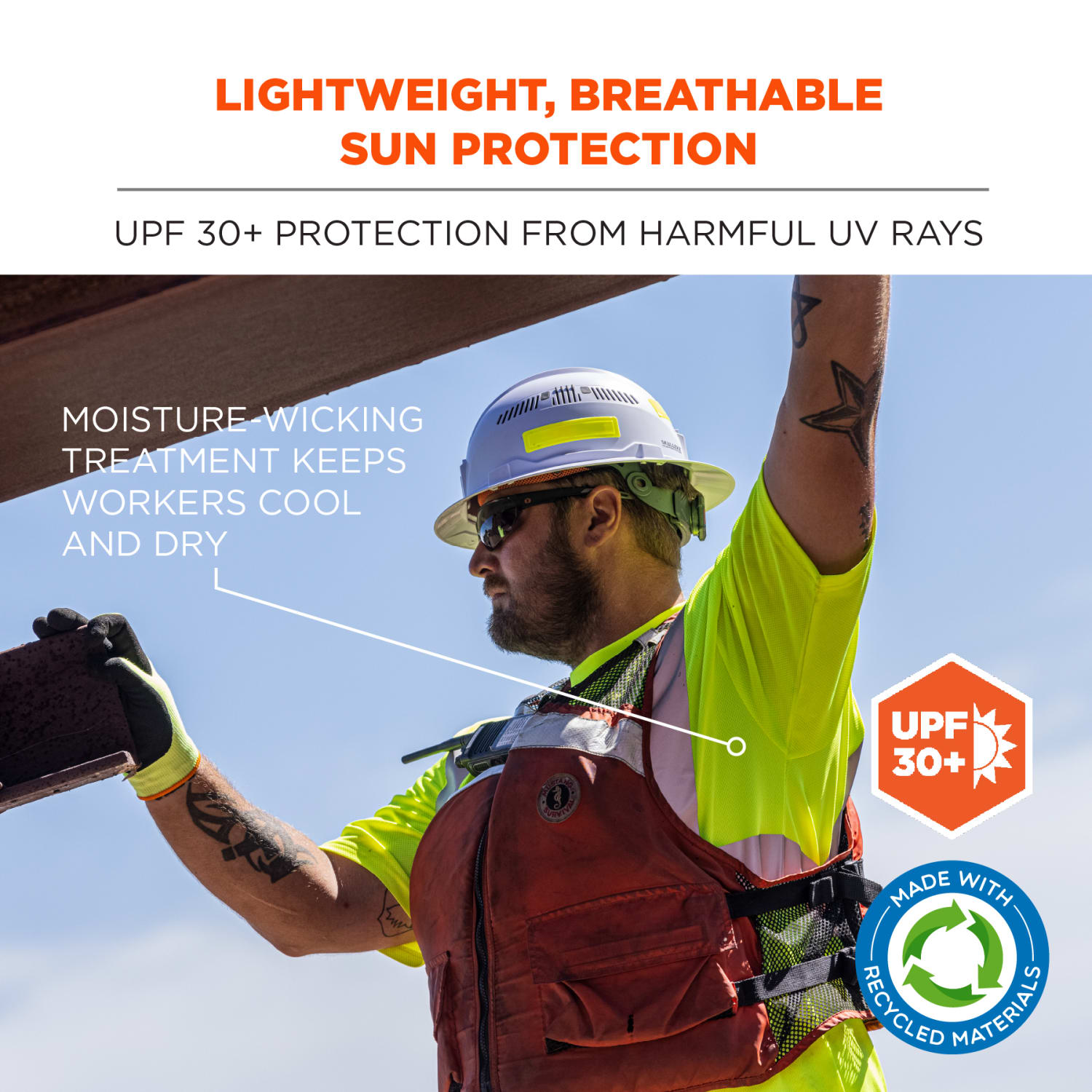 Ergodyne GloWear 8289-ECO Class 2 Hi-Vis T-Shirt, 5XL, 100% Recycled, Lime - Image 6