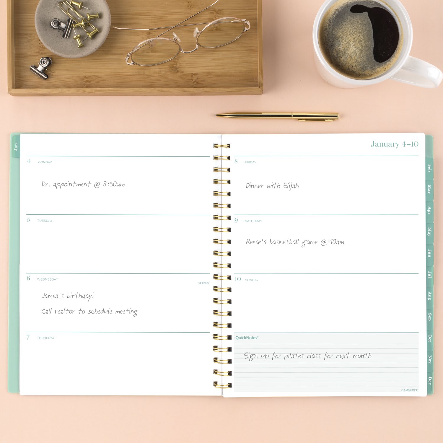 Mead Cambridge Glimmer 2027 Weekly Monthly Planner, Large, 8 1/2in x 11in - Image 3