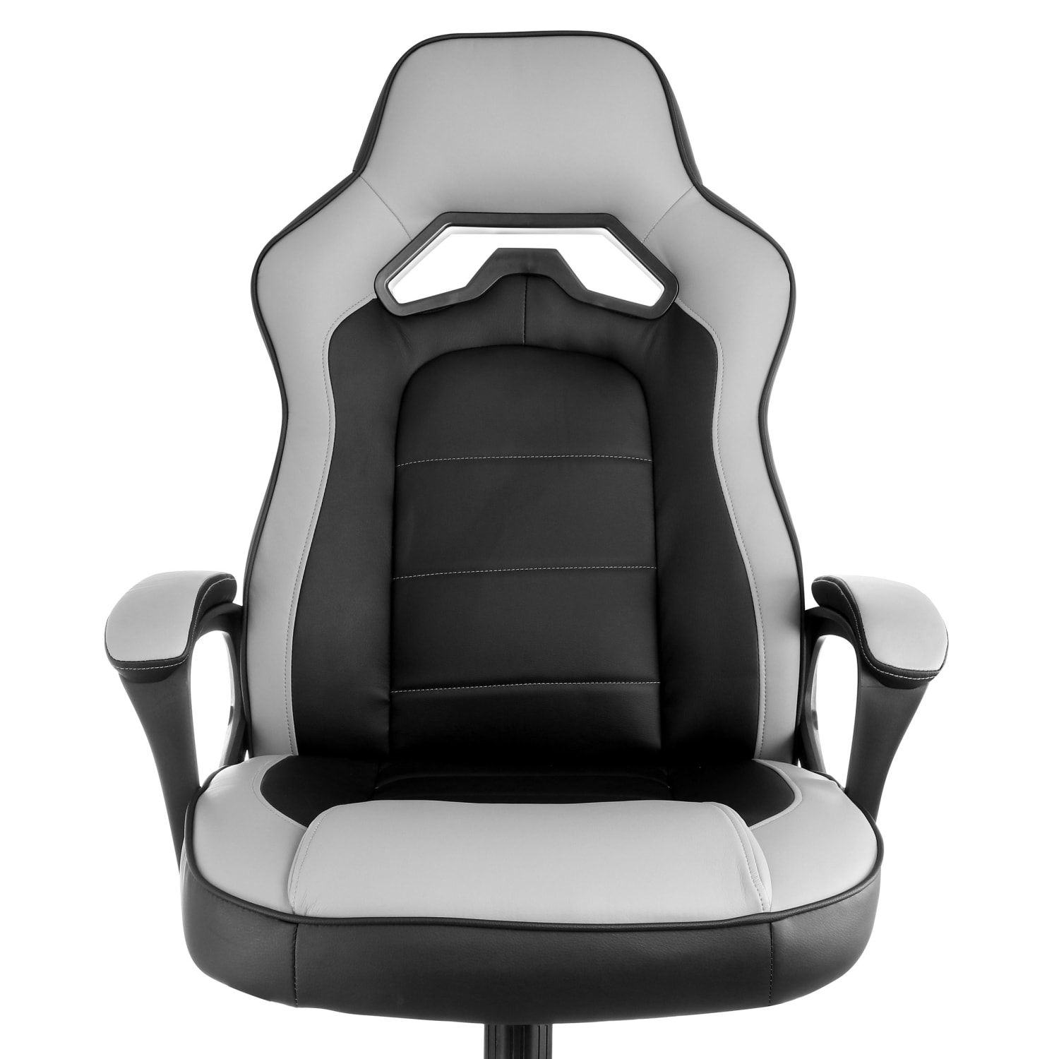 Elama Faux Leather High-Back Adjustable Office Chair, Gray/Black - Image 5