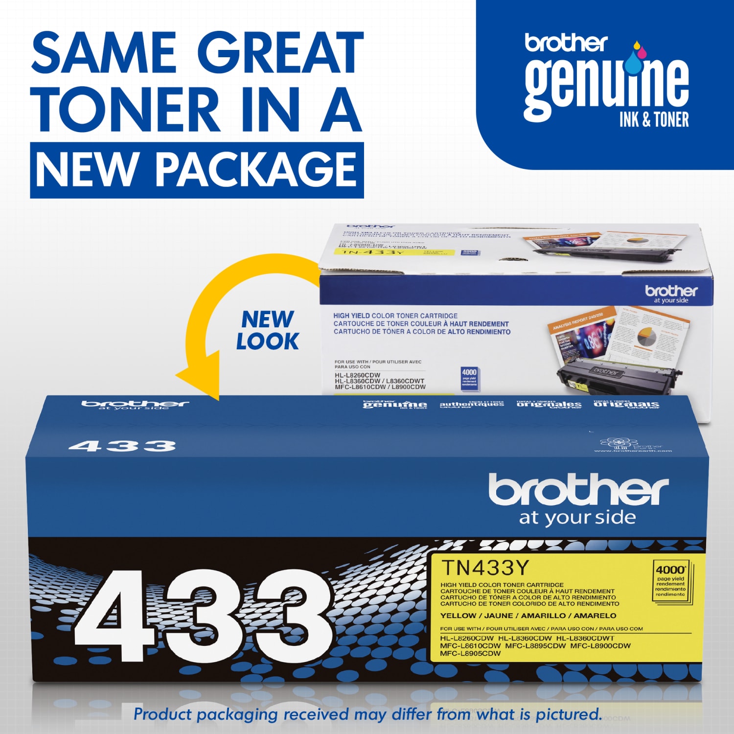 Brother TN-433 Yellow High Yield Toner Cartridge, TN-433Y - Image 4