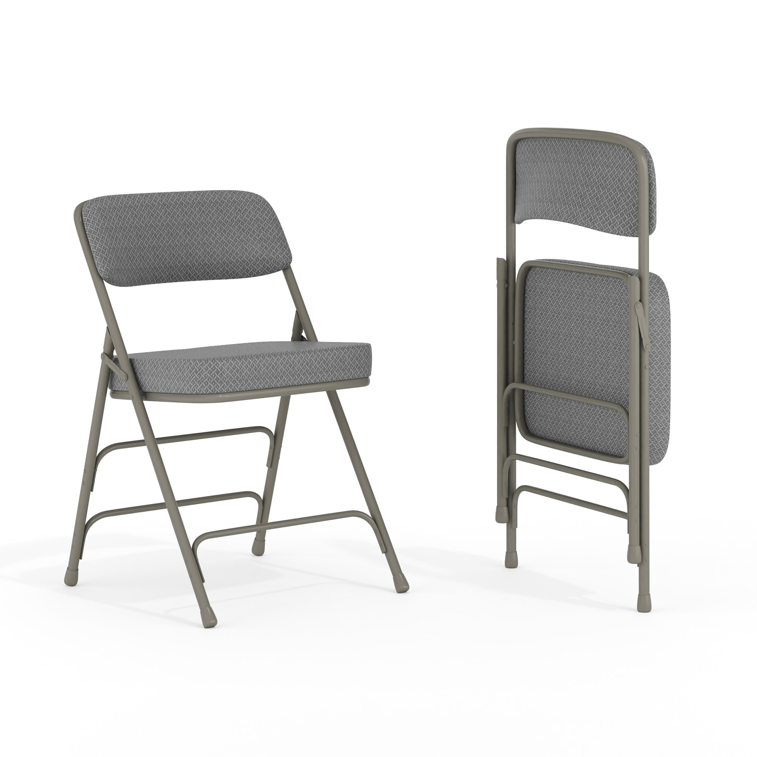 Flash Furniture Hercules Premium Curved Upholstered Folding Chairs, Set Of 2 Chairs, Gray