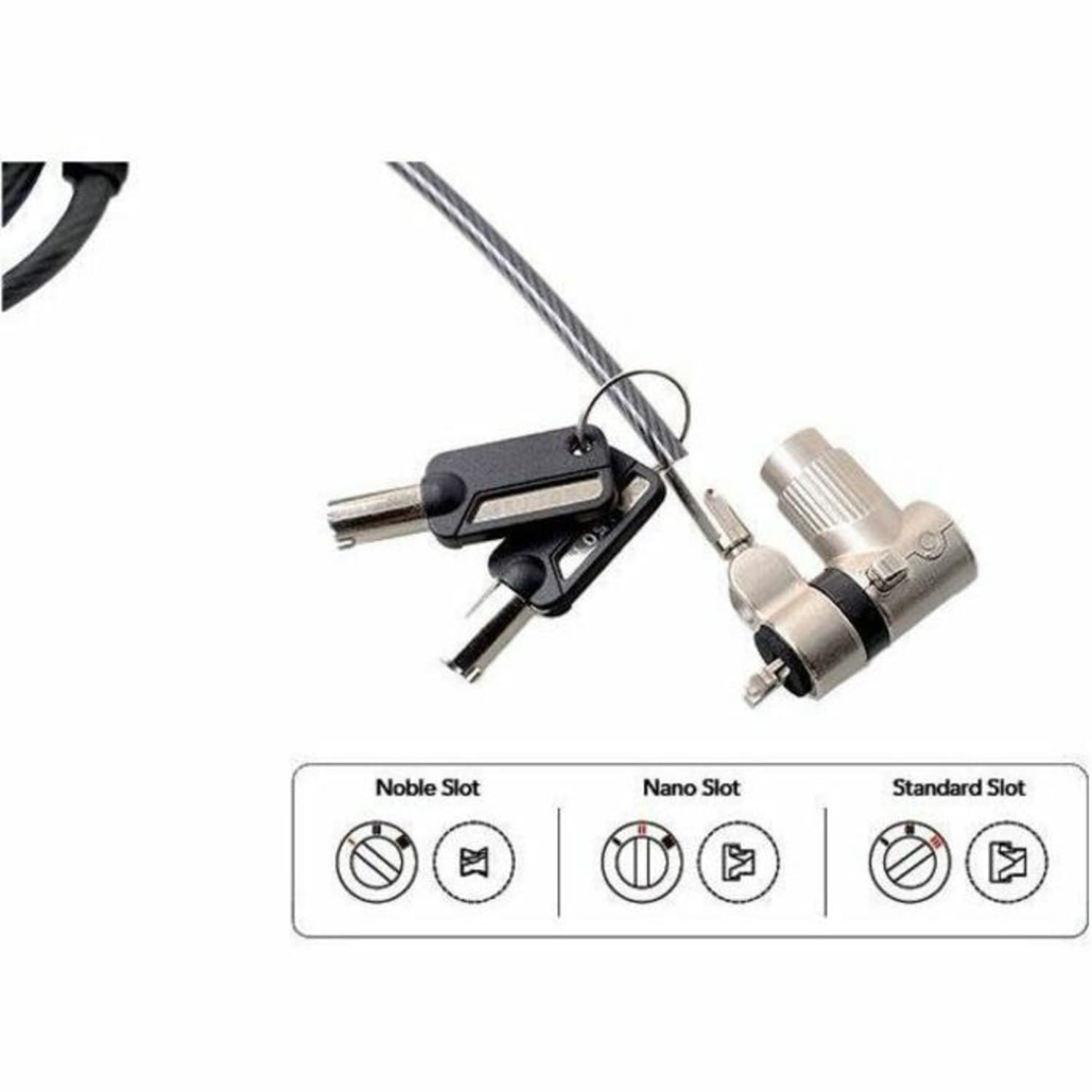 CODi Universal 3-in-1 Keyed Cable Lock - Compatible with; Standard T-bar security slot, Noble security slot & Nano security slot - Image 4