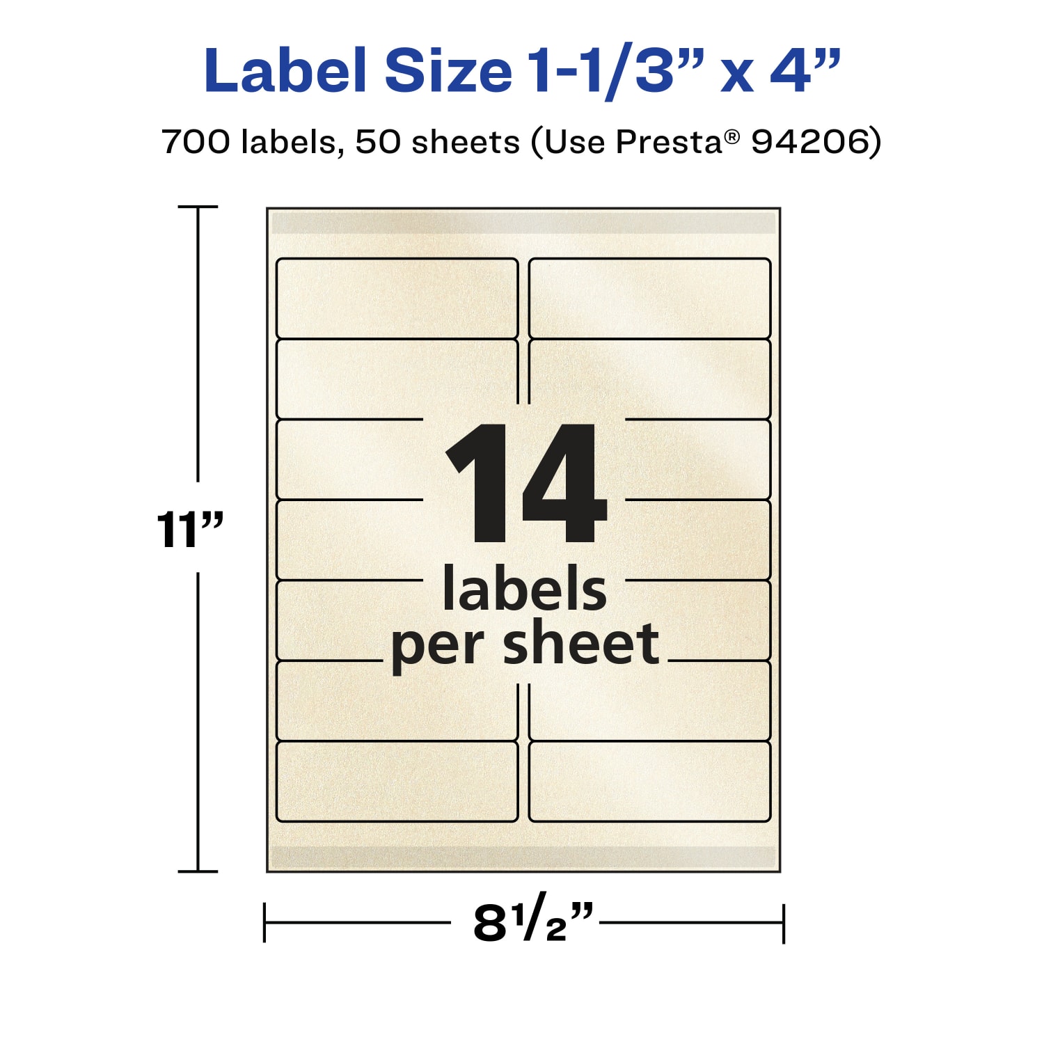 Avery Pearlized Permanent Labels With Sure Feed, 94206-PIP50, Rectangle, 1-1/3in x 4in, Ivory, Pack Of 700 Labels - Image 6