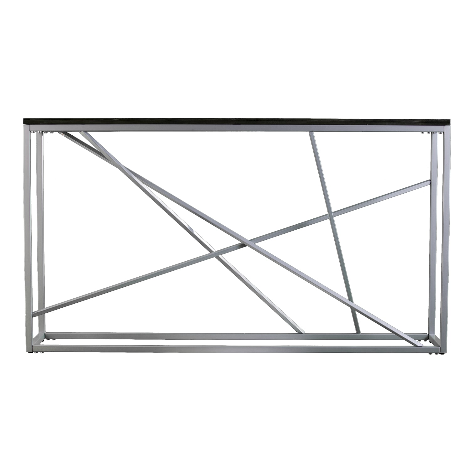 SEI Furniture Arendal Skinny Console Table, 29inH x 52inW x 10inD, Silver/Black - Image 3