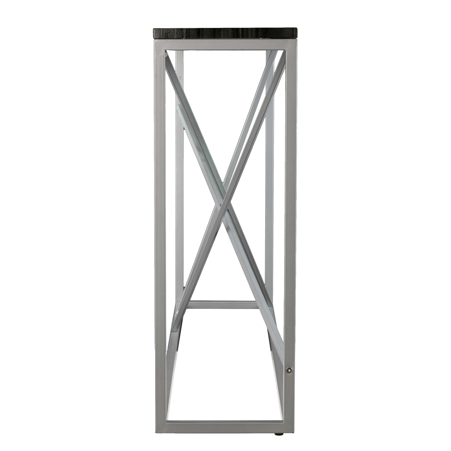 SEI Furniture Arendal Skinny Console Table, 29inH x 52inW x 10inD, Silver/Black - Image 4