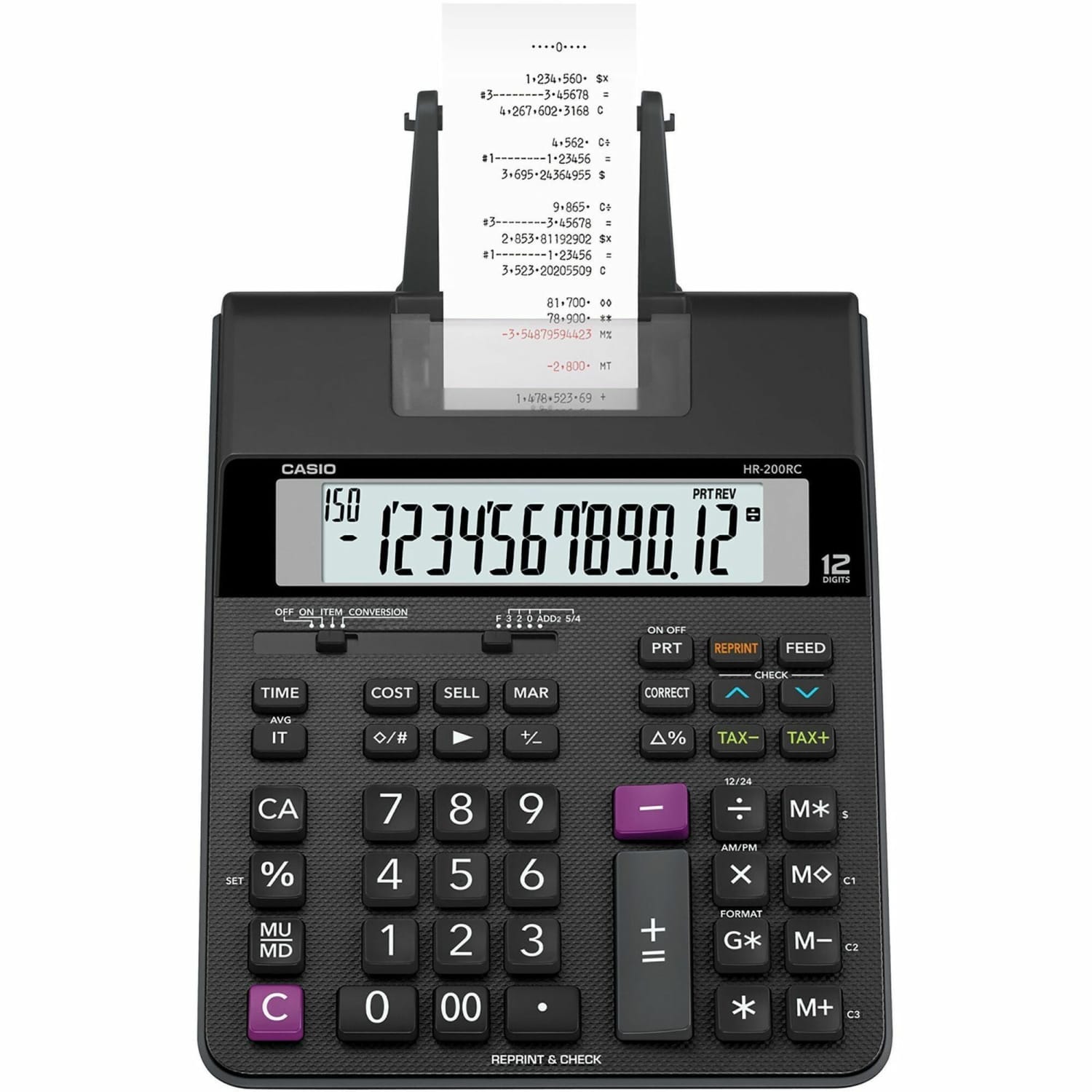 Casio HR-200RC Compact Printing Calculator - Image 4