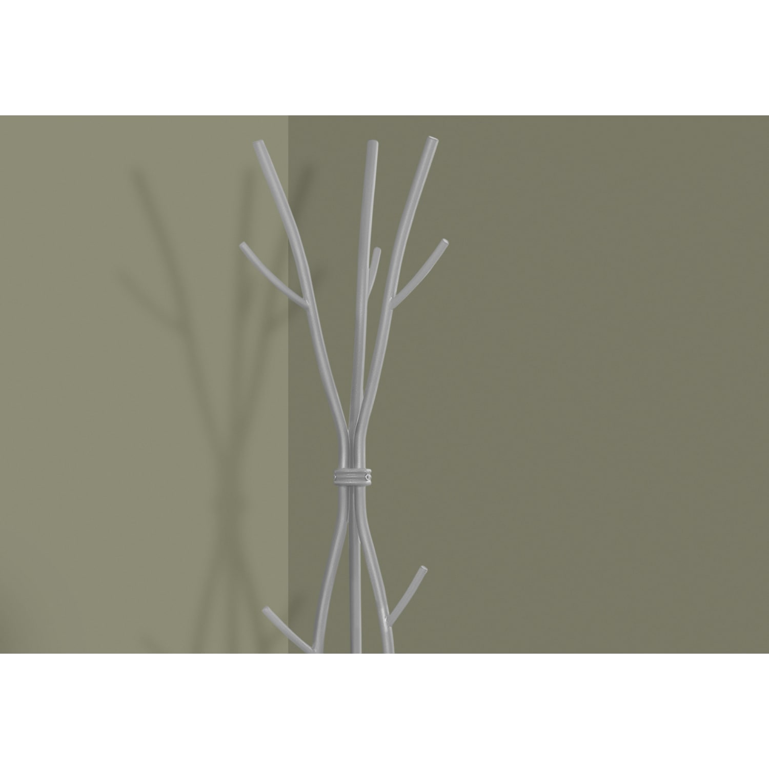 Monarch Specialties Hannah 8-Hook Hammered Metal Coat Rack, 74inH x 18-1/2inW x 18-1/2inD, Silver - Image 4