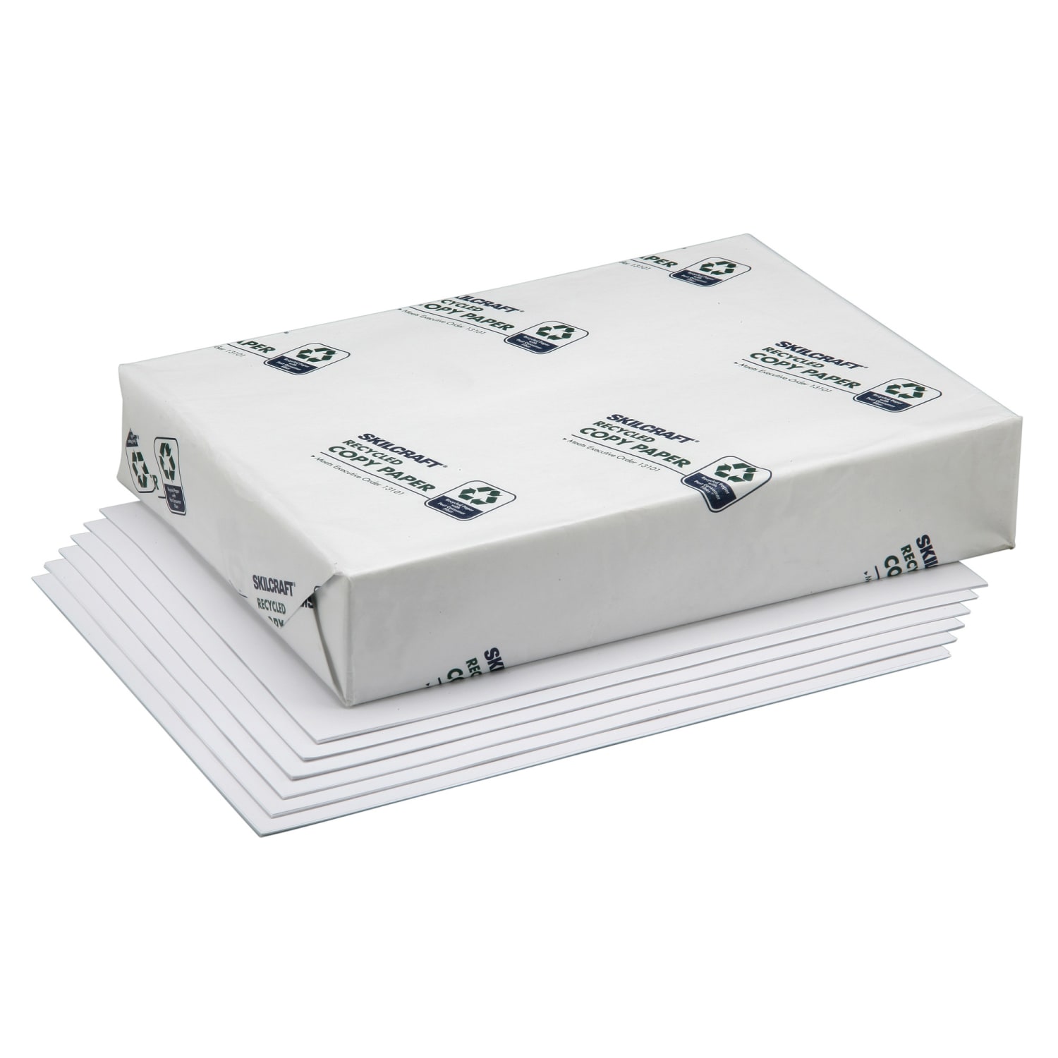 SKILCRAFT Xerographic Paper, White, Letter (8.5in x 11in), 5000 Sheets Per Case, 20 Lb, 92 Brightness, 50% Recycled (AbilityOne 7530-01-200-2207)