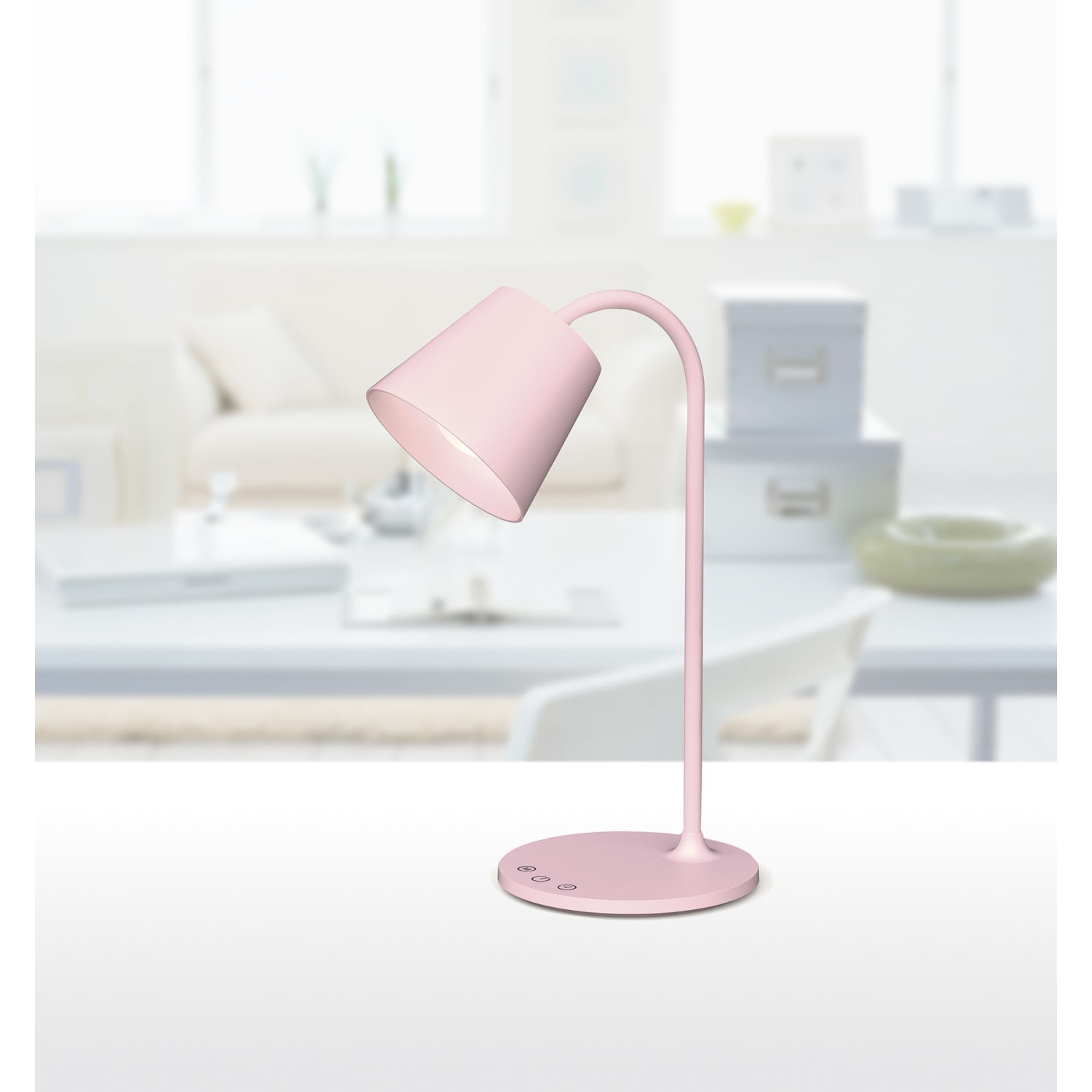 Realspace Kessly LED Desk Lamp With USB Port, 17inH, Pink - Image 3