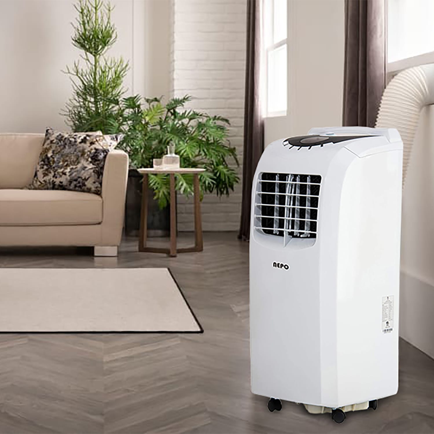 NEPO 12,000 BTU Portable AC, Cool, Fan And Dehumidifier With Self Evaporator And Remote, 14-1/4in x 11-13/16in, White - Image 5