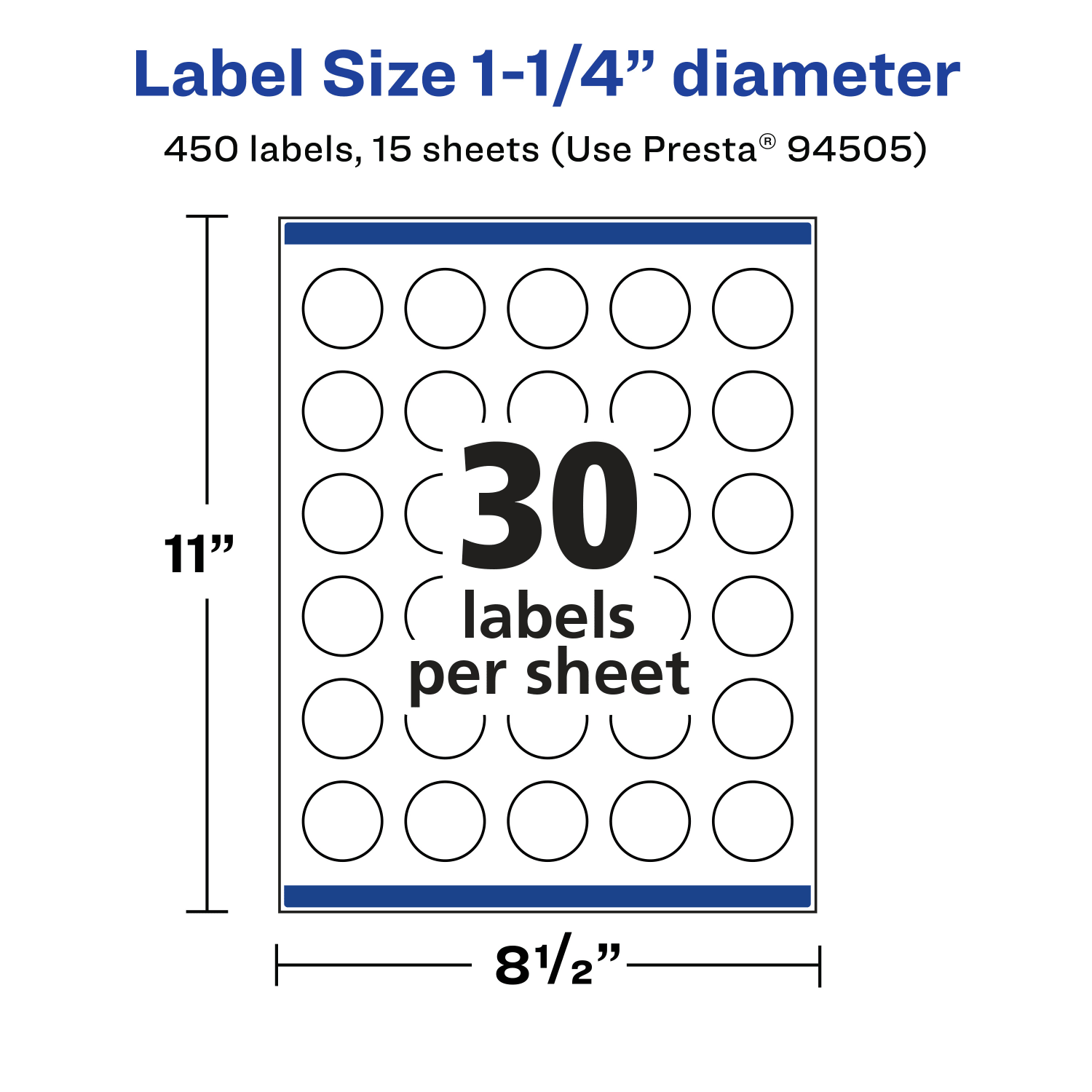 Avery Removable Labels With Sure Feed, 94505-RMP15, Round, 1-1/4in Diameter, White, Pack Of 450 Labels - Image 6