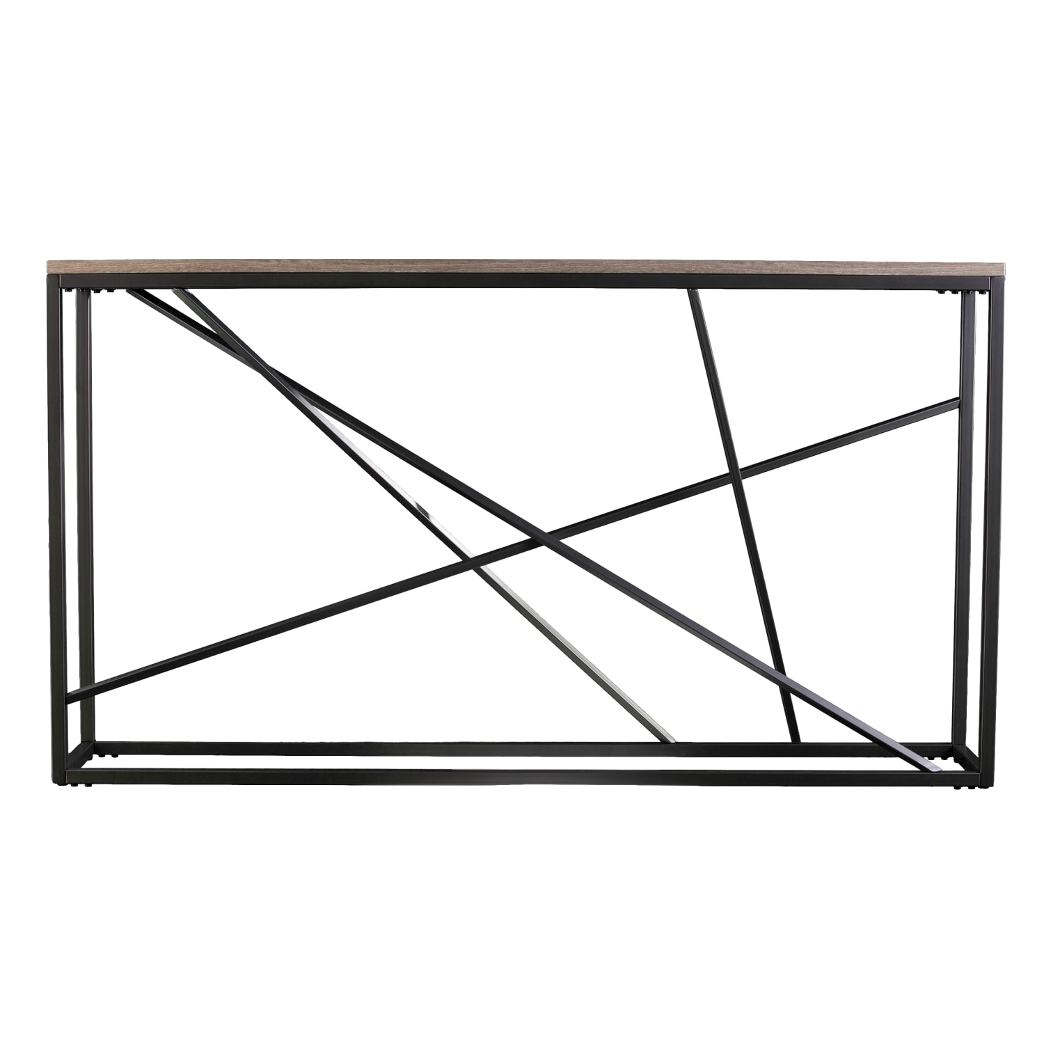 SEI Furniture Arendal Skinny Console Table, 29inH x 52inW x 10inD, Gunmetal Gray/Tan - Image 3