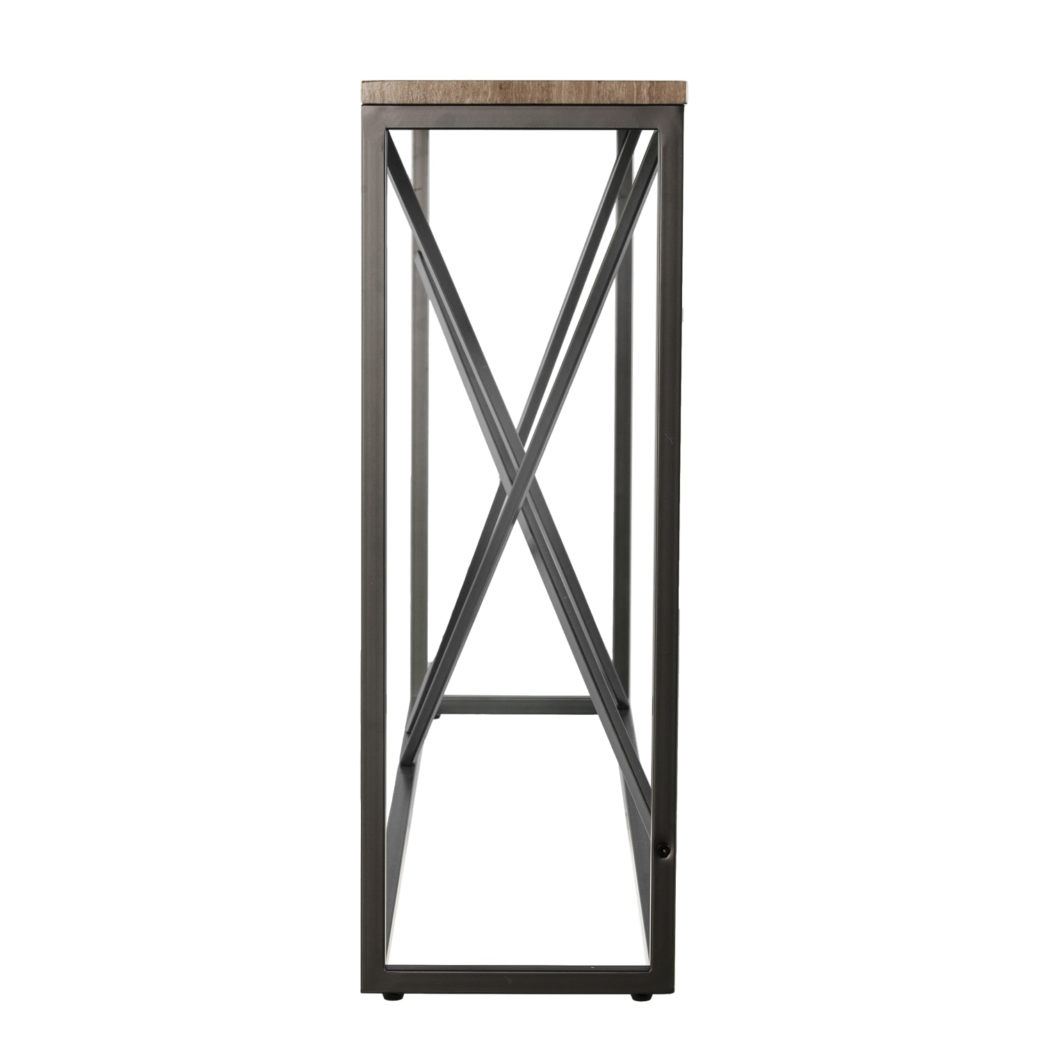 SEI Furniture Arendal Skinny Console Table, 29inH x 52inW x 10inD, Gunmetal Gray/Tan - Image 4
