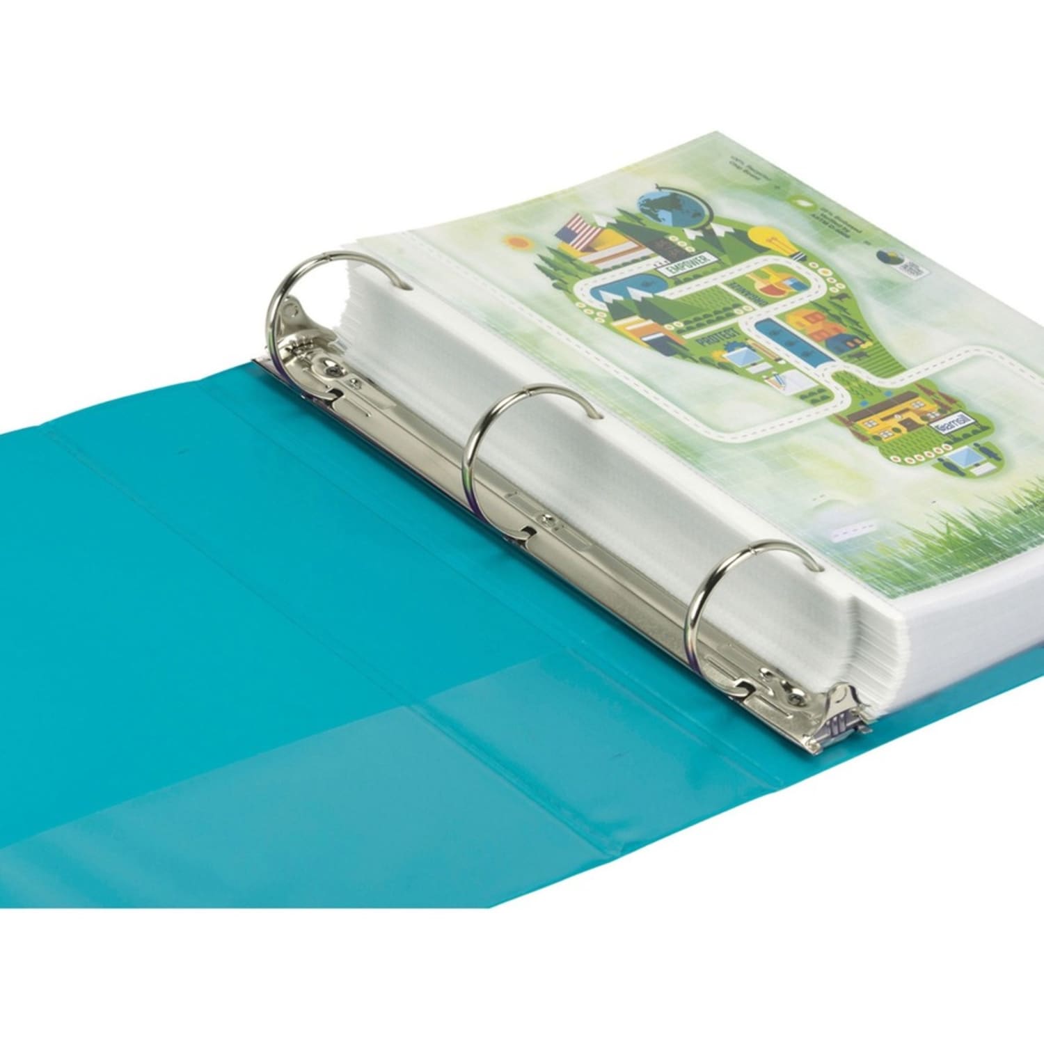 Samsill Fashion Color Presentation View 3-Ring Binder, 2in Round Rings, Turquoise, Pack Of 2 - Image 6