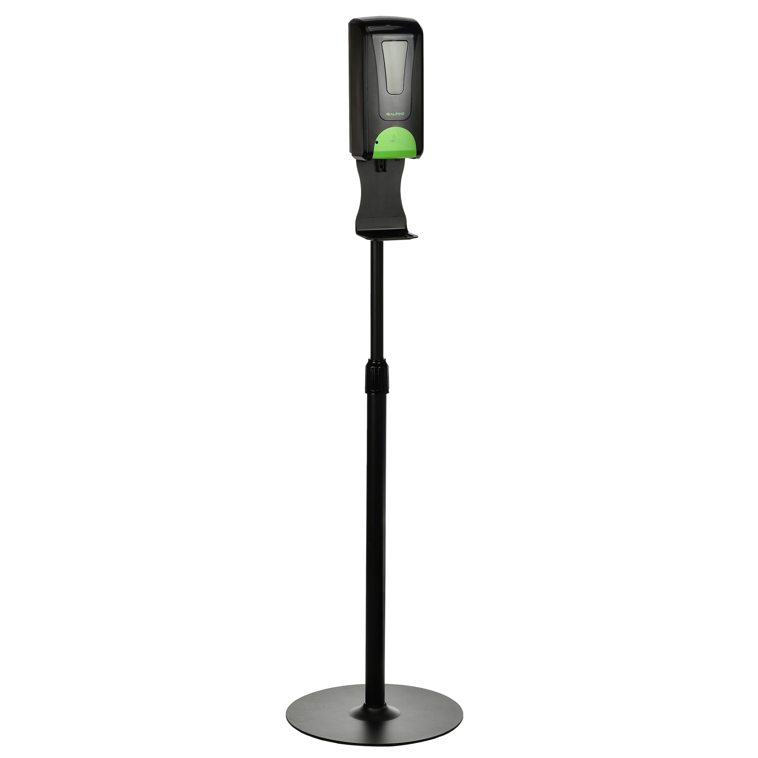 Alpine Industries 1200 mL Automatic Foam Hand Sanitizer Dispensers With Floor Stands, Black, Pack Of 2 Dispensers - Image 3