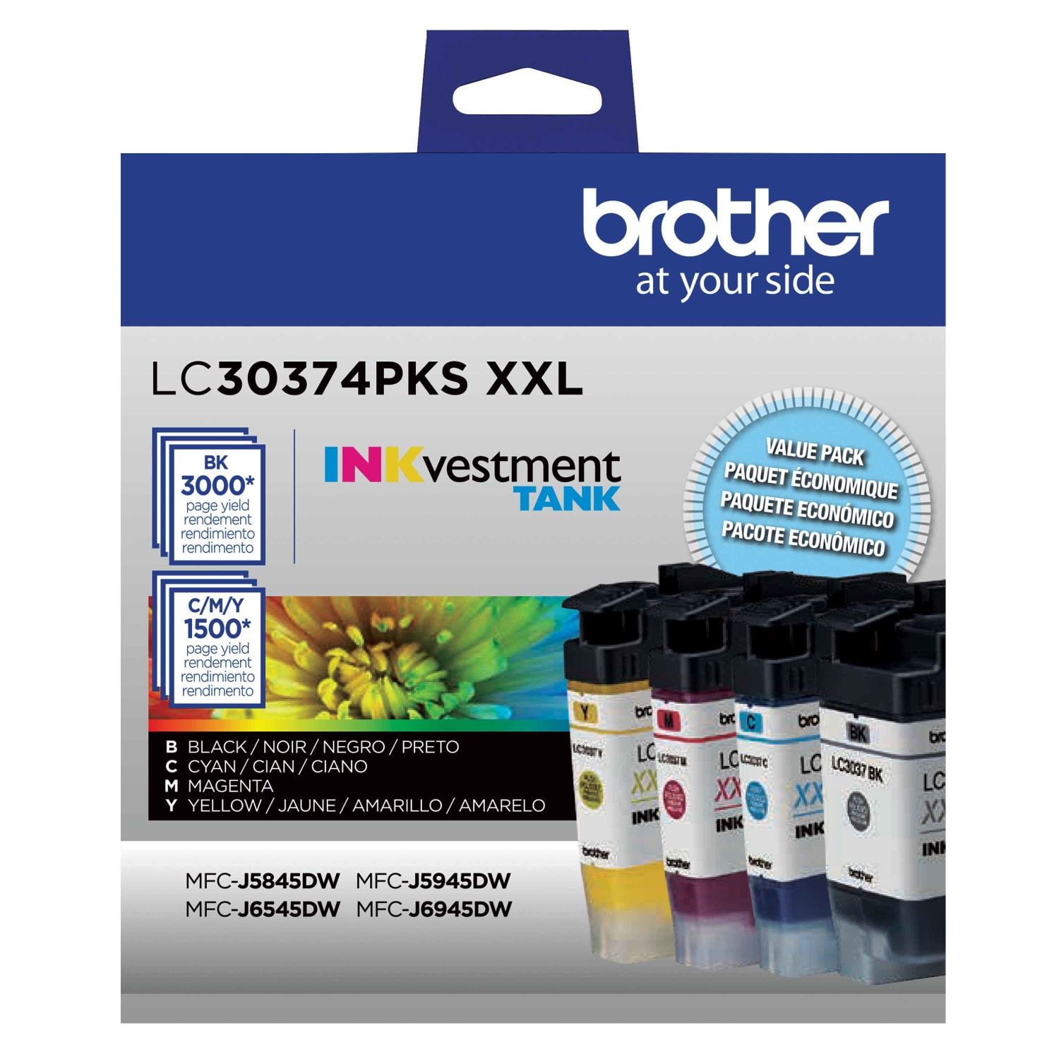 Brother LC3037 Genuine Black; Cyan; Magenta; Yellow High-Yield Multi-Pack Ink, Pack Of 4 Cartridges, LC30374PKS - Image 3