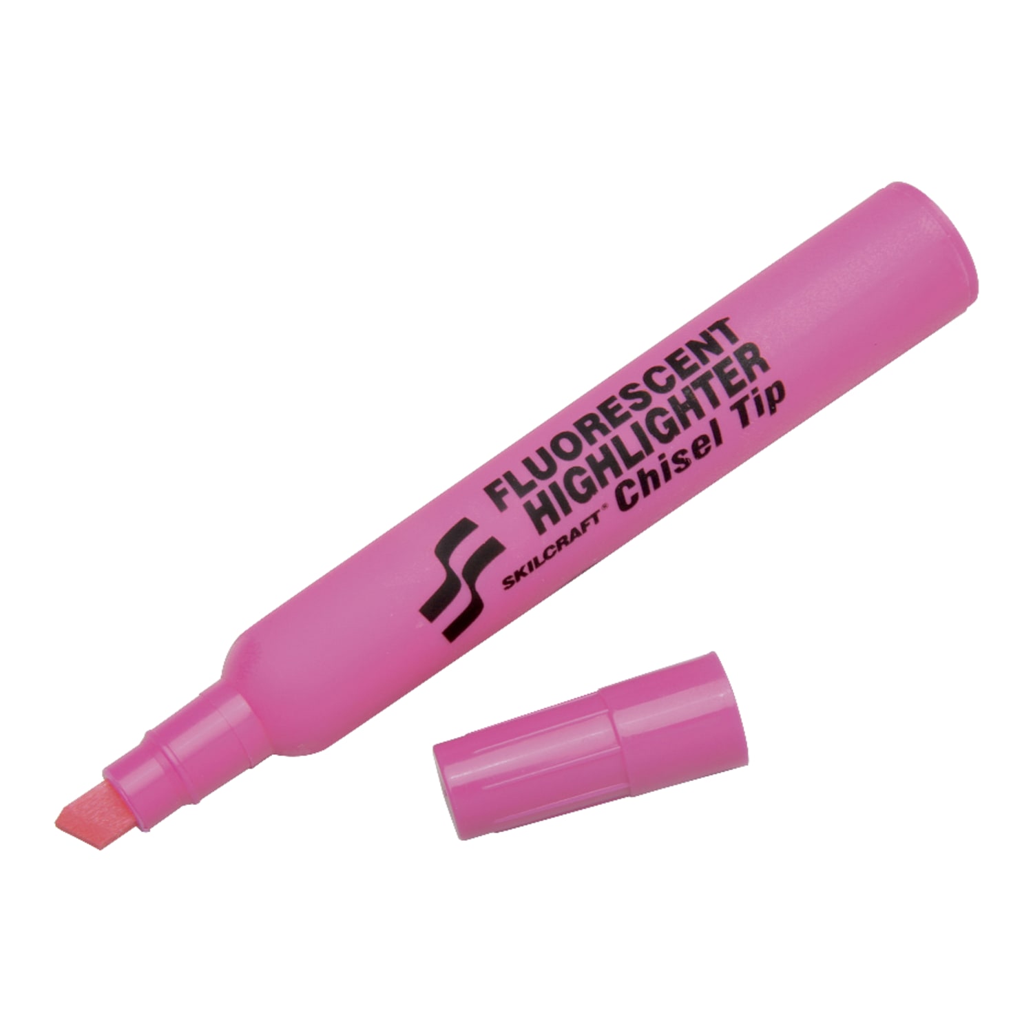 SKILCRAFT Thick-N-Thin Jumbo Fluorescent Highlighters, Pink, Box Of 12 (AbilityOne 7520-00-460-7598)